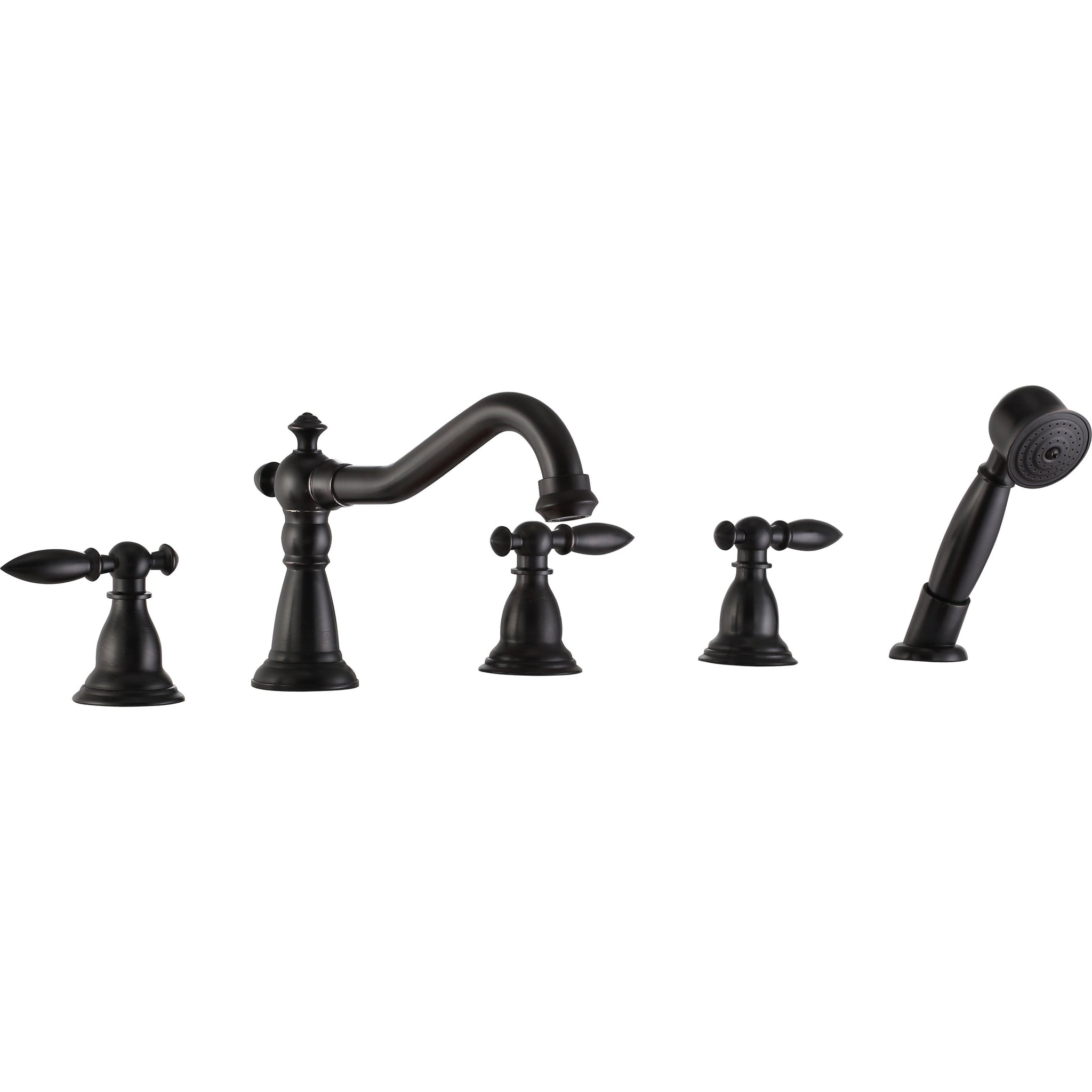 ANZZI, ANZZI Patriarch Series 3-Handle Oil Rubbed Bronze Roman Tub Faucet With Euro-Grip Handheld Sprayer