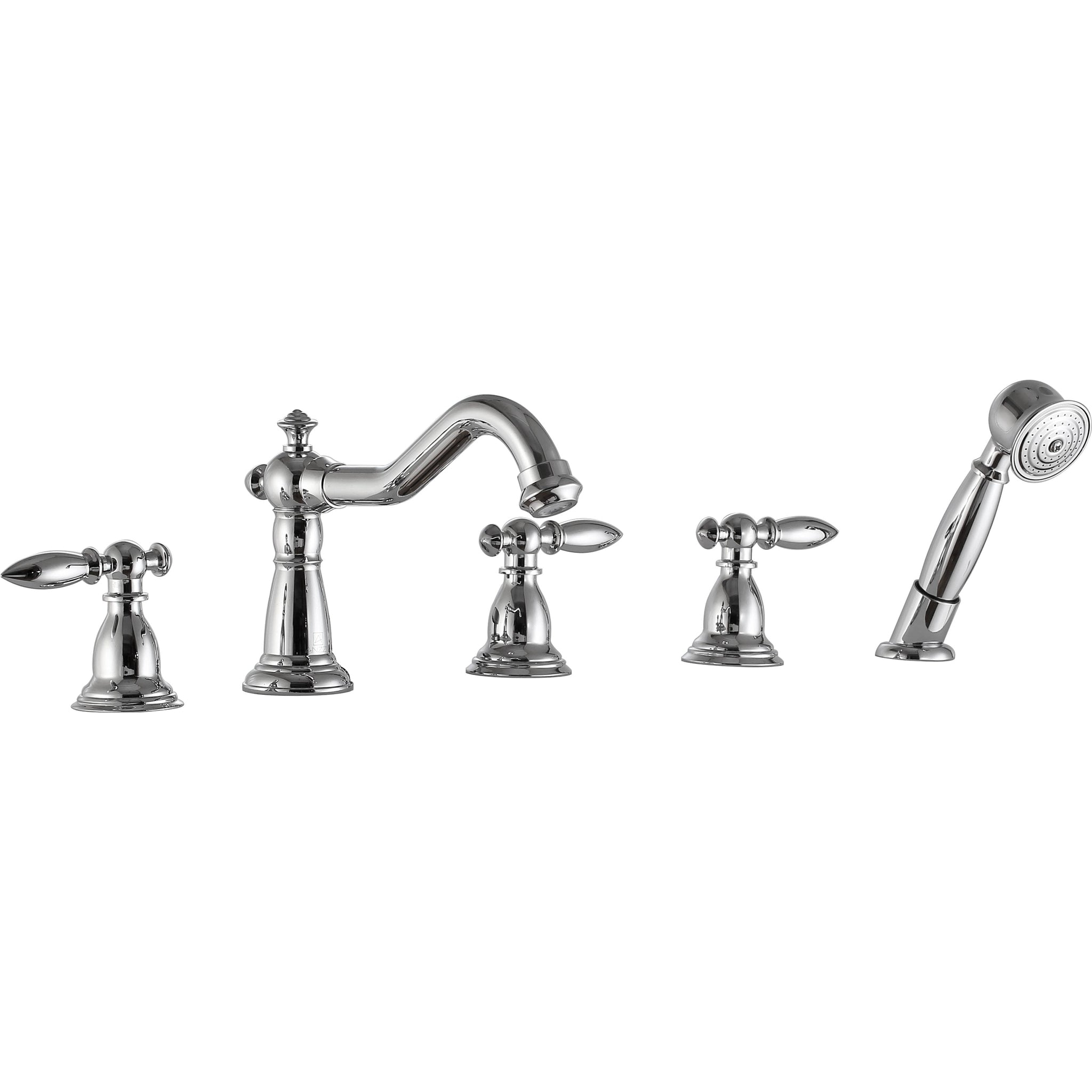 ANZZI, ANZZI Patriarch Series 3-Handle Polished Chrome Roman Tub Faucet With Euro-Grip Handheld Sprayer