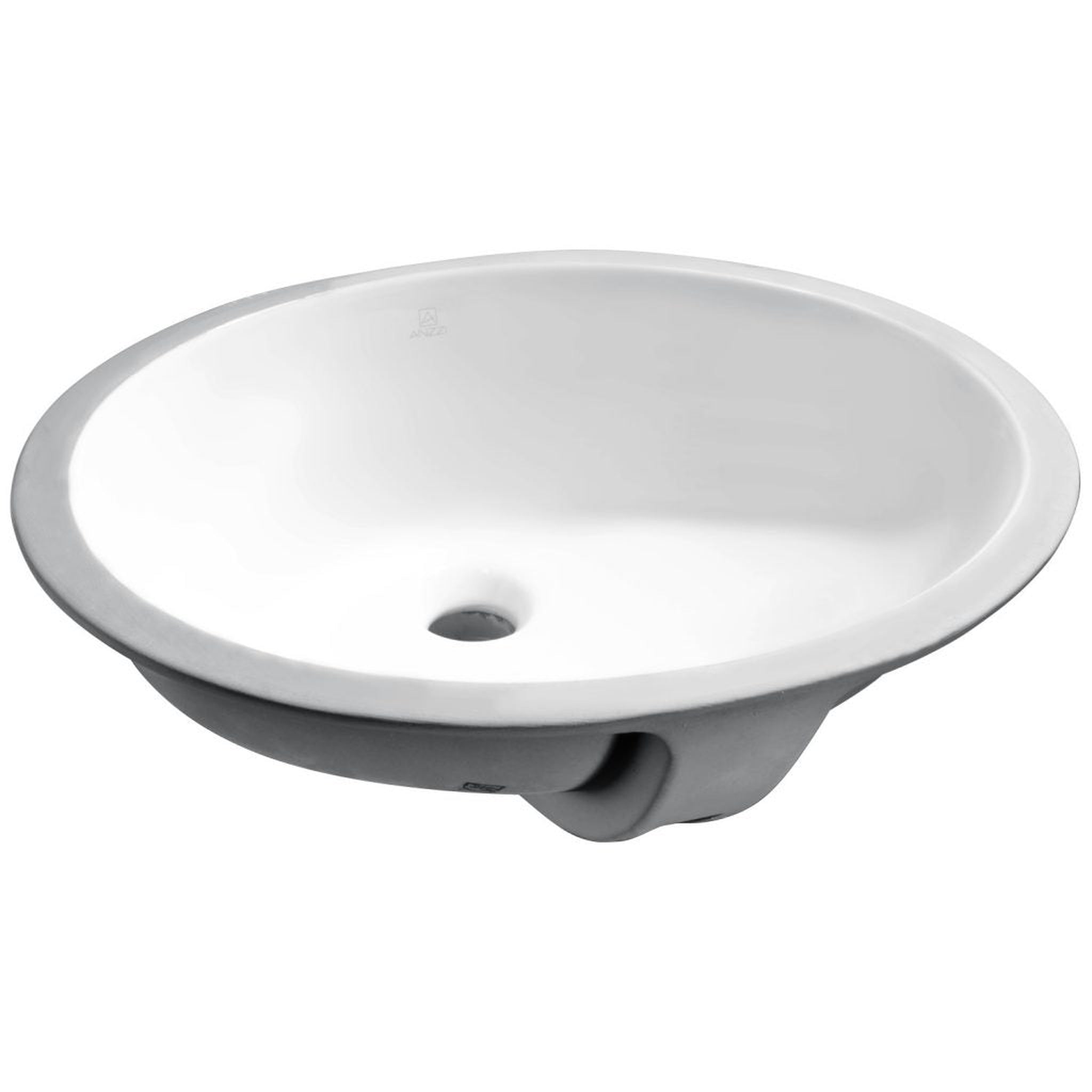 ANZZI, ANZZI Pegasus Series 18" x 15" Oval Shape Glossy White Undermount Sink With Built-In Overflow