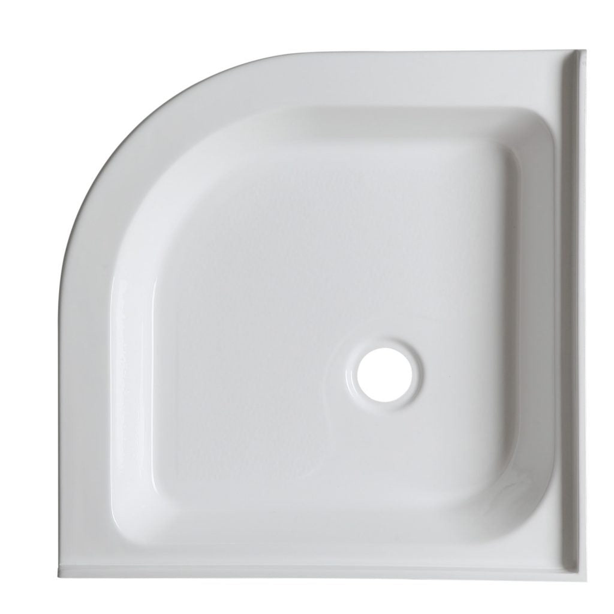 ANZZI, ANZZI Randi Series 32" x 32" Center Drain Neo-Round Double Threshold White Shower Base With Built-in Tile Flange