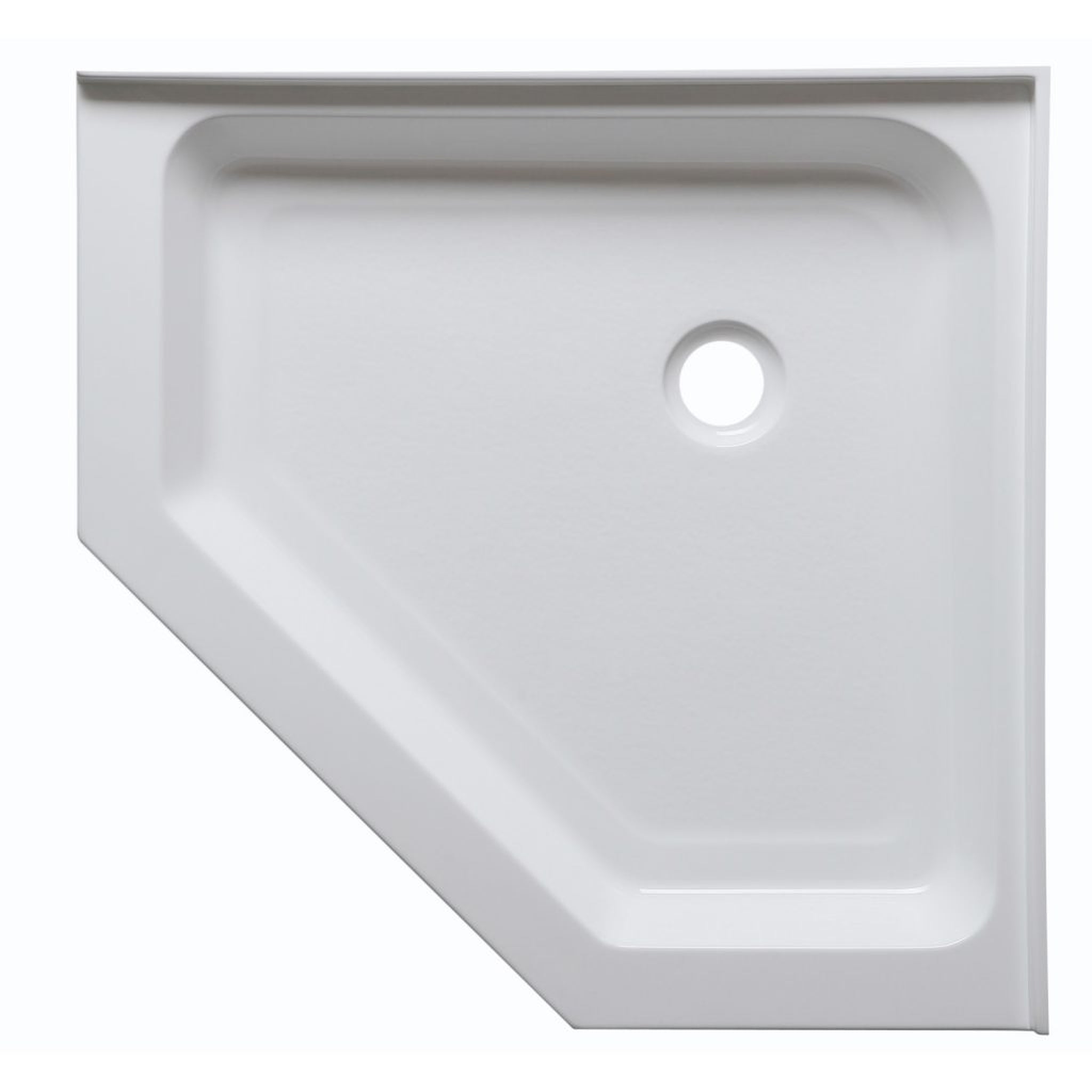 ANZZI, ANZZI Randi Series 36" x 36" Center Drain Neo-Angle Double Threshold White Shower Base With Built-in Tile Flange