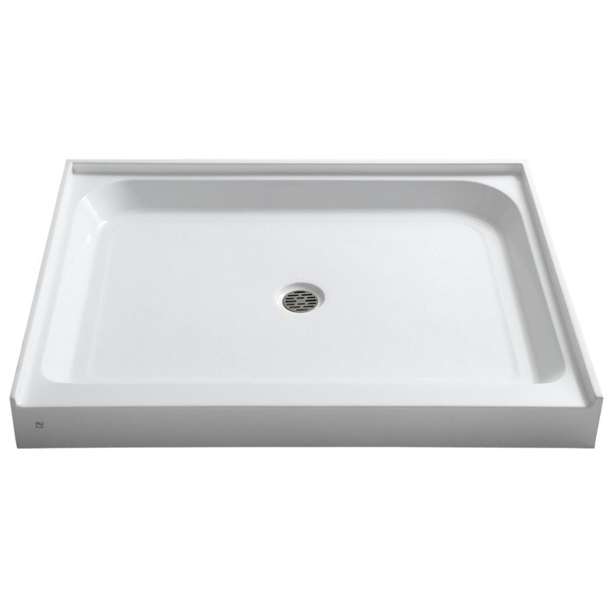 ANZZI, ANZZI Reach Series 48" x 36" Center Drain Single Threshold White Shower Base With Built-in Tile Flange