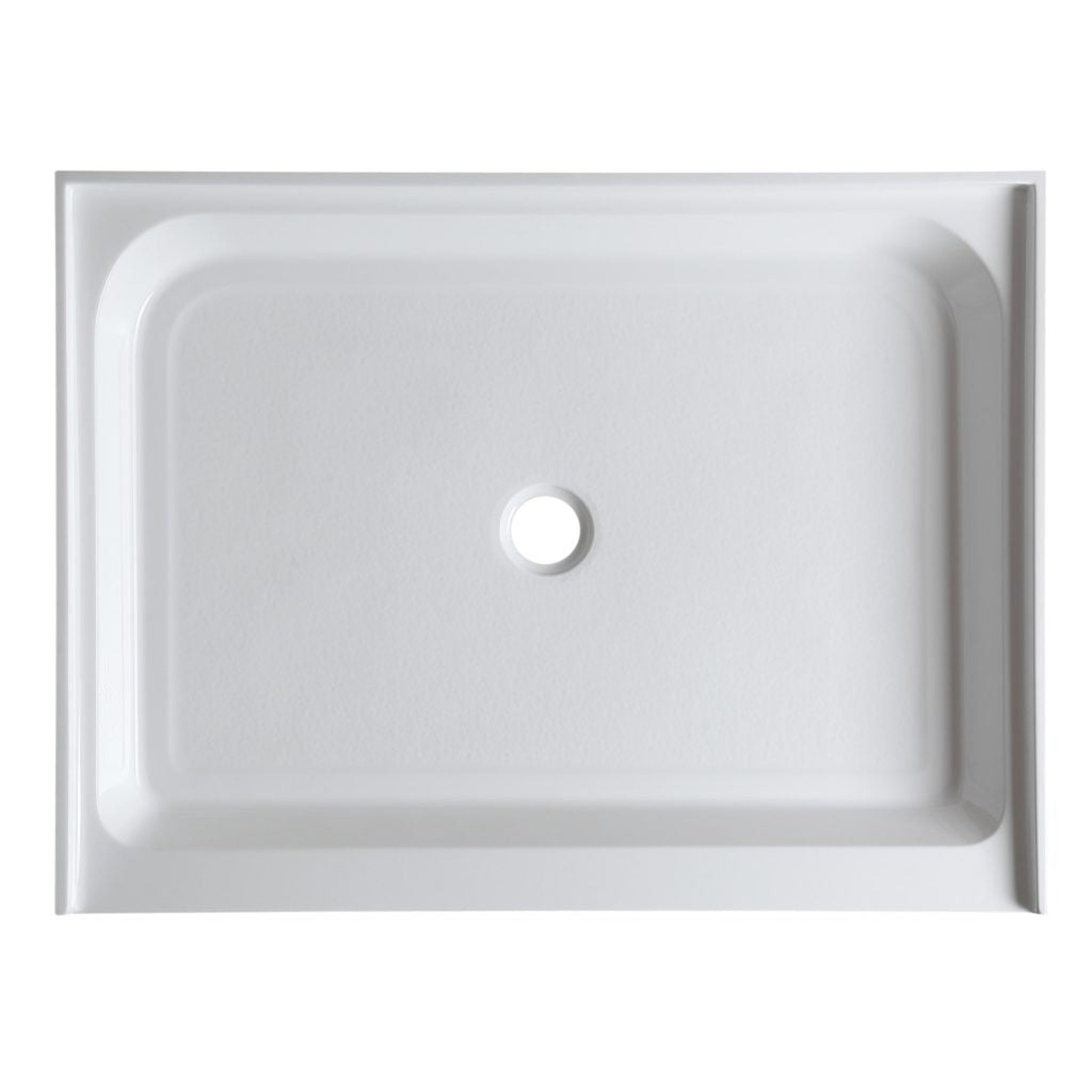 ANZZI, ANZZI Reach Series 48" x 36" Center Drain Single Threshold White Shower Base With Built-in Tile Flange