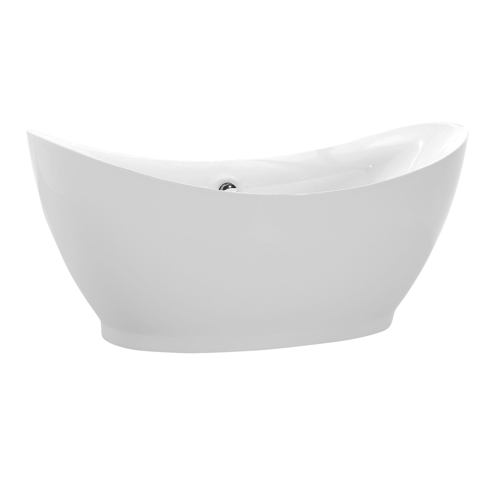 ANZZI, ANZZI Reginald Series 68" x 31" Glossy White Freestanding Bathtub With Built-In Overflow and Pop-Up Drain