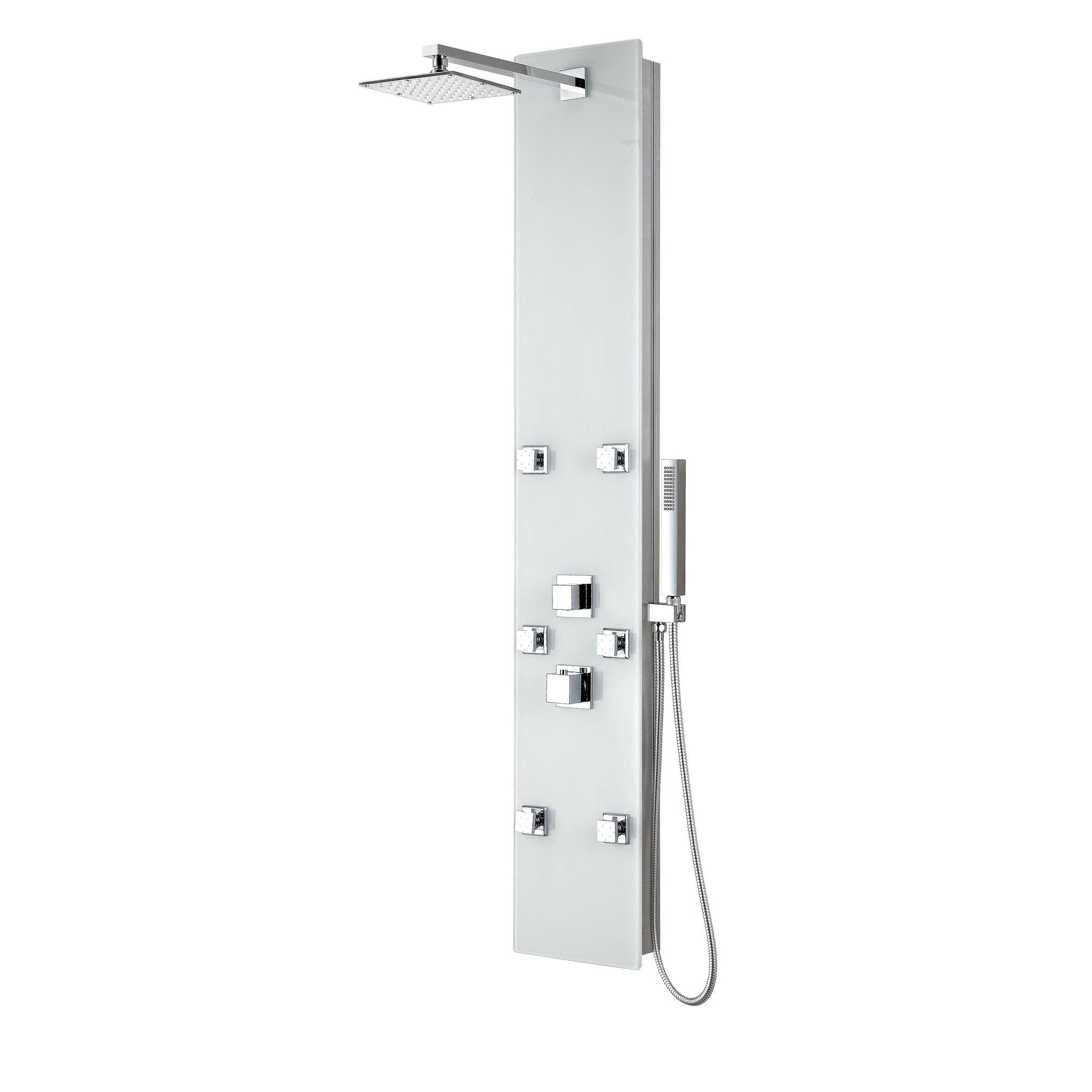 ANZZI, ANZZI Rhaus Series 60" White 6-Jetted Full Body Shower Panel With Heavy Rain Shower Head and Euro-Grip Hand Sprayer