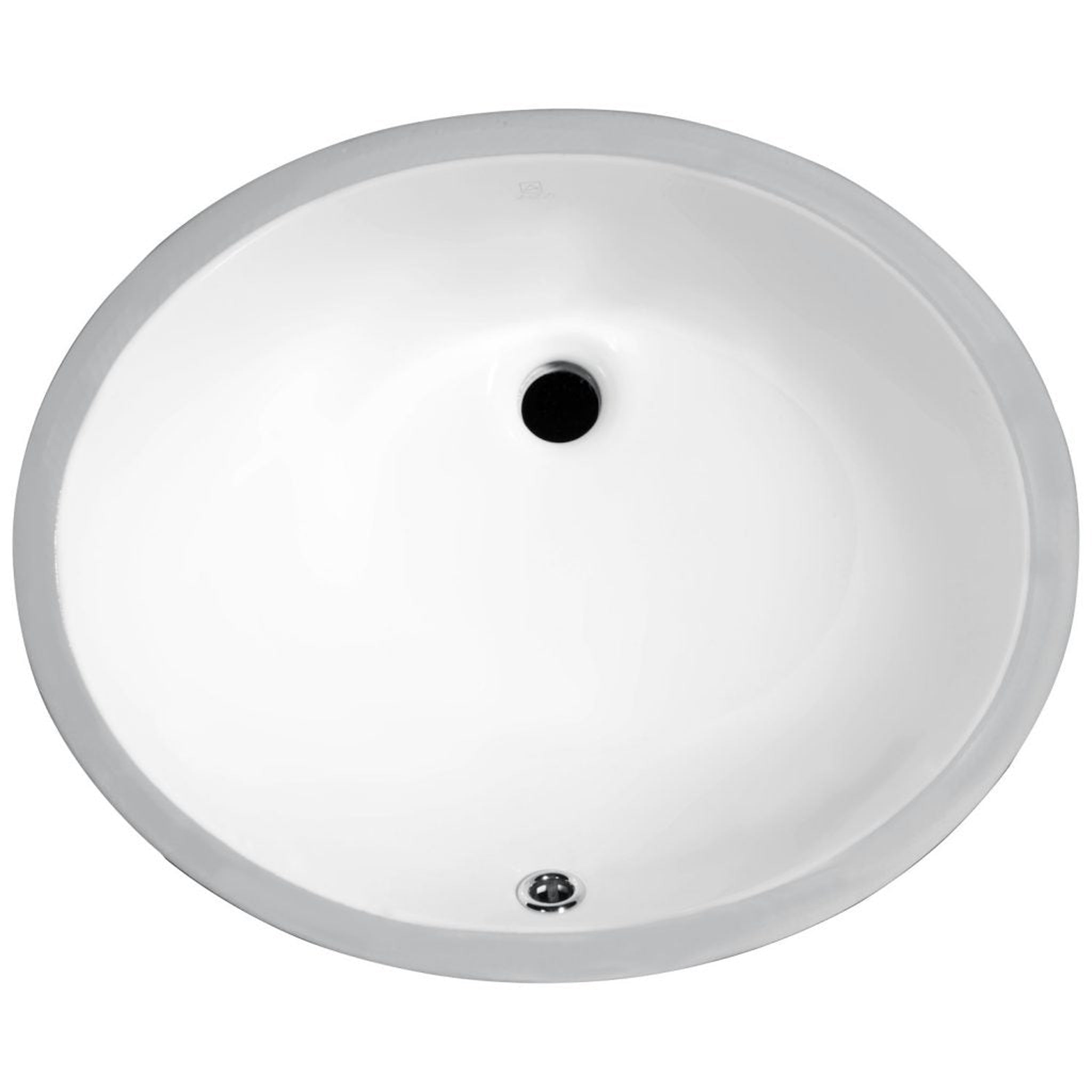 ANZZI, ANZZI Rhodes Series 17" x 14" Oval Shape Glossy White Undermount Sink With Built-In Overflow