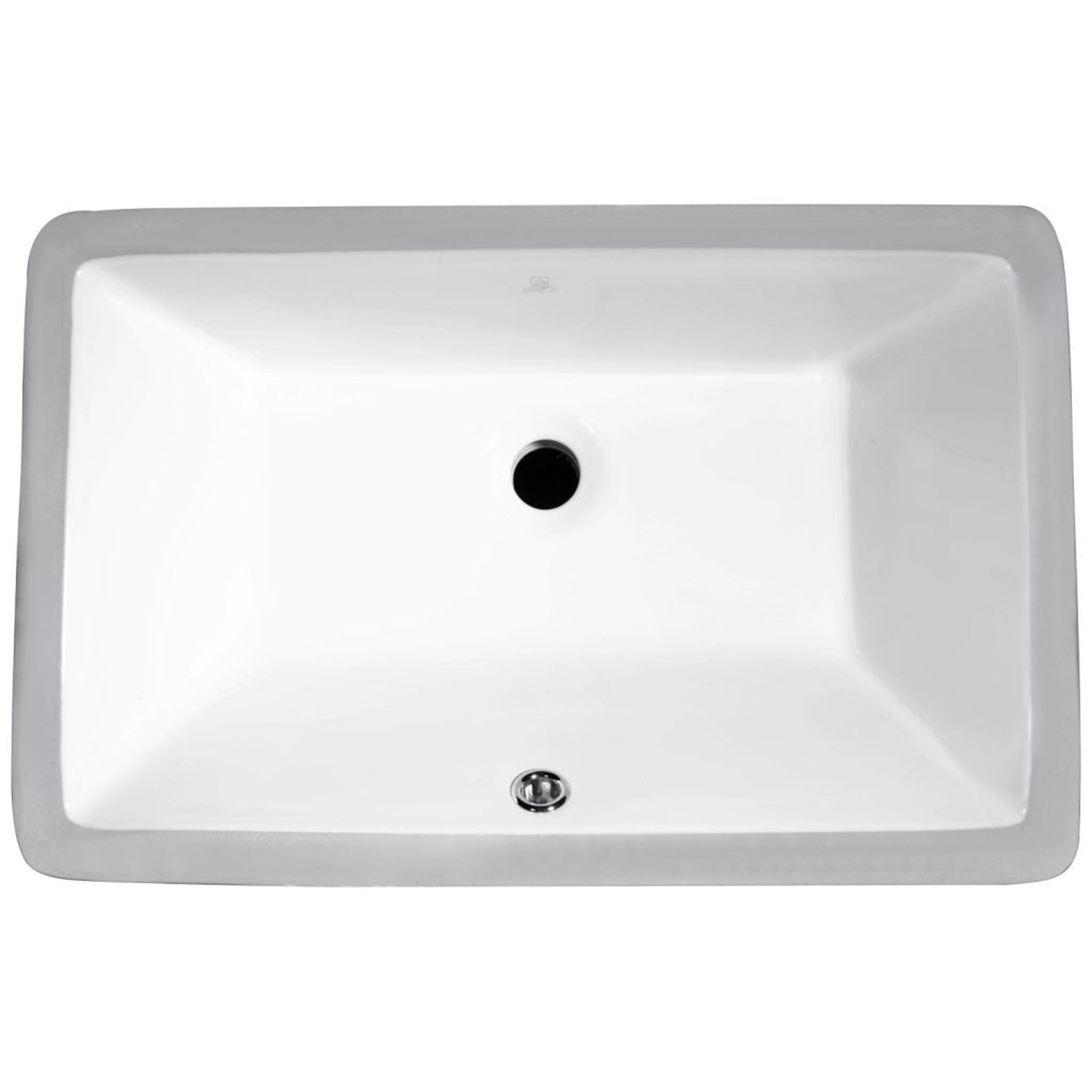 ANZZI, ANZZI Rhodes Series 21" x 13" Rectangular Glossy White Undermount Sink With Built-In Overflow