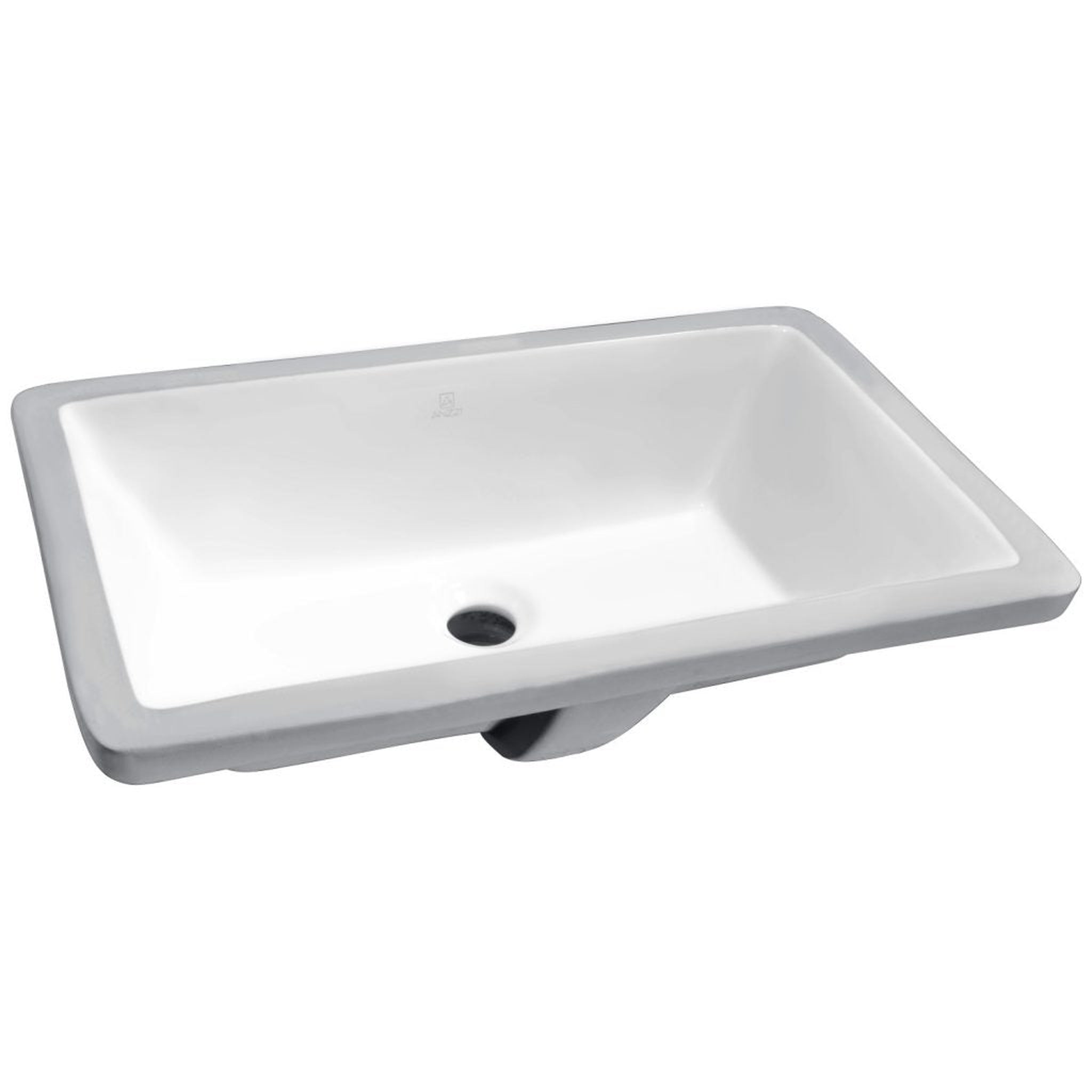 ANZZI, ANZZI Rhodes Series 21" x 13" Rectangular Glossy White Undermount Sink With Built-In Overflow