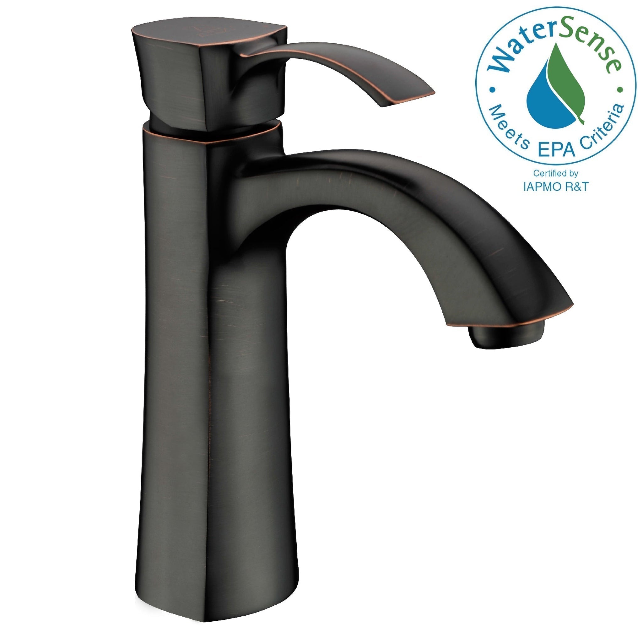 ANZZI, ANZZI Rhythm Series 5" Single Hole Oil Rubbed Bronze Mid-Arc Bathroom Sink Faucet