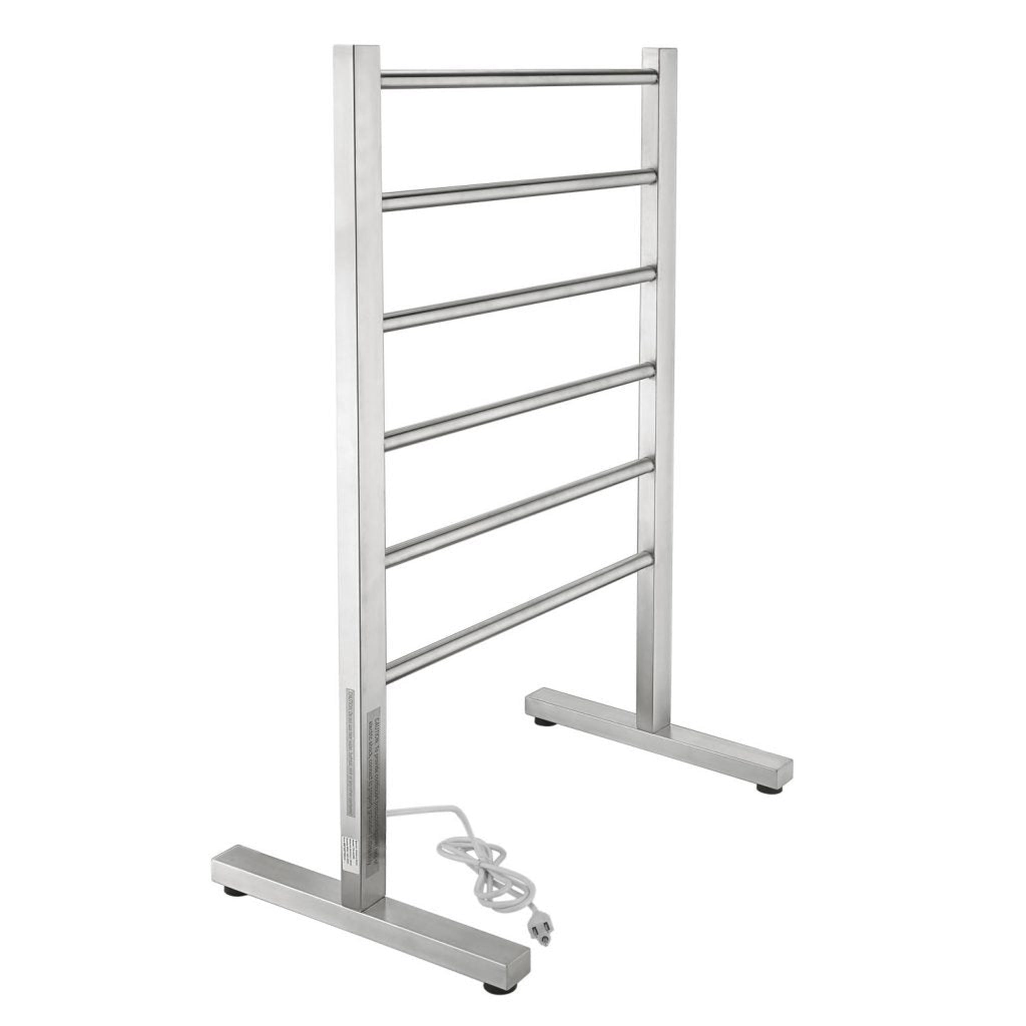 ANZZI, ANZZI Riposte Series Brushed Nickel 6-Bar Stainless Steel Floor Mounted Electric Towel Warmer Rack