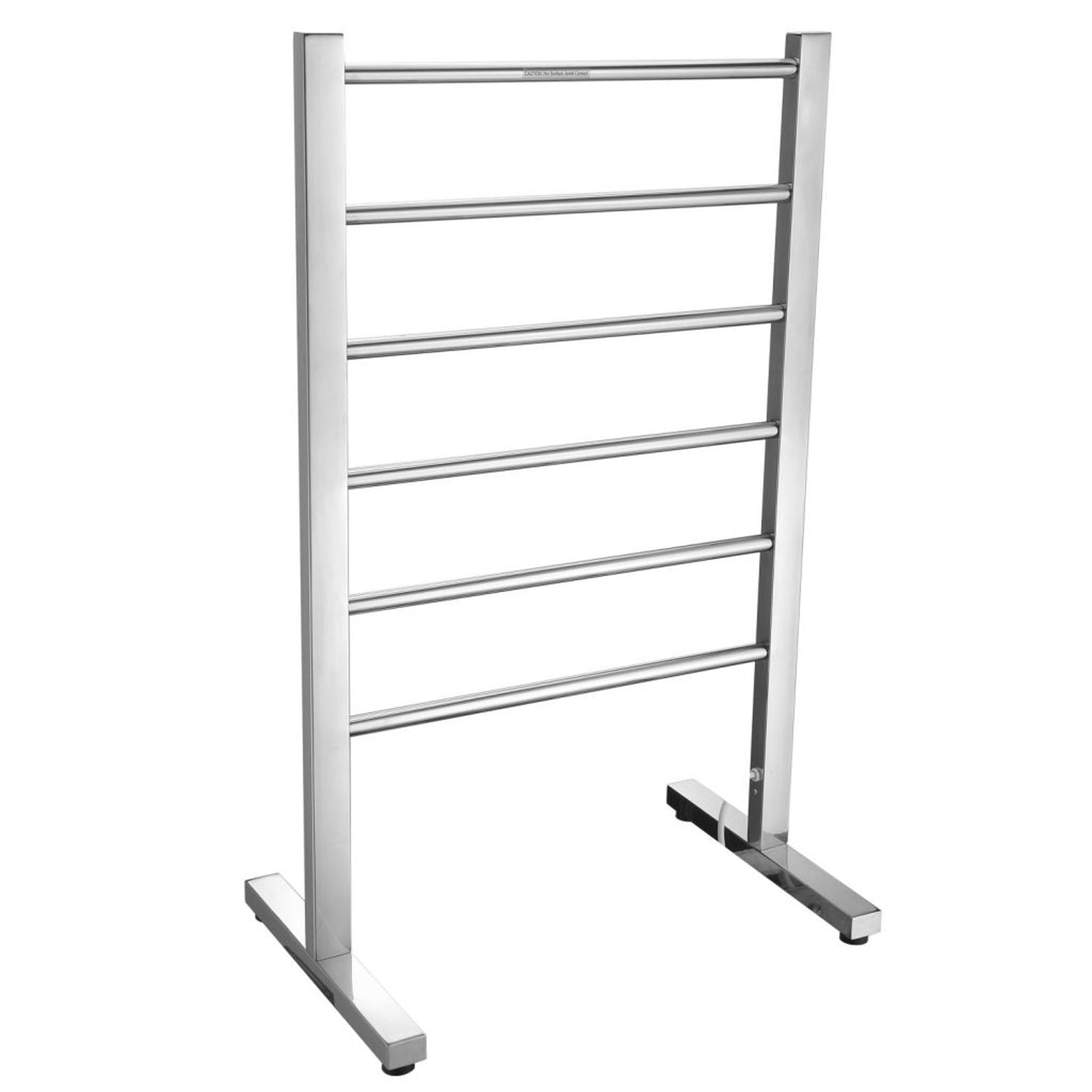 ANZZI, ANZZI Riposte Series Polished Chrome 6-Bar Stainless Steel Floor Mounted Electric Towel Warmer Rack