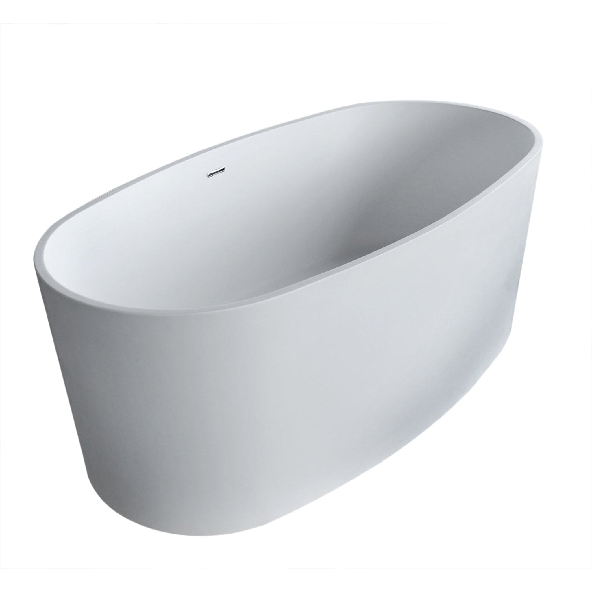 ANZZI, ANZZI Roccia Series 61" x 31" Matte White Freestanding Bathtub With Built-In Overflow and Pop-Up Drain