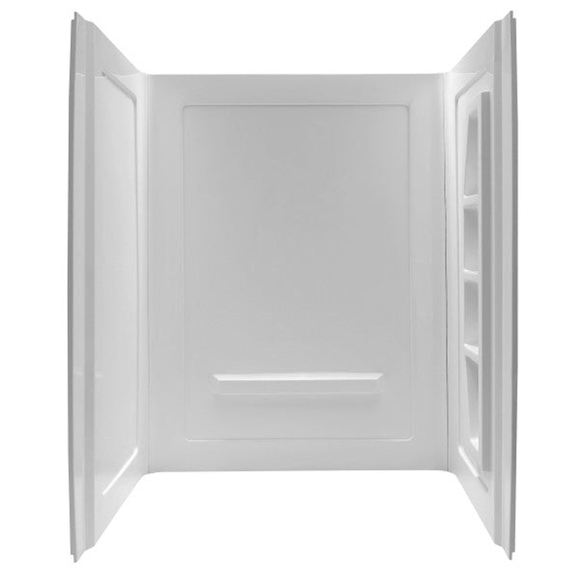 ANZZI, ANZZI Rose Series 60" x 36" x 74" White Acrylic Alcove Three Piece Shower Wall System With 5 Built-in Shelves