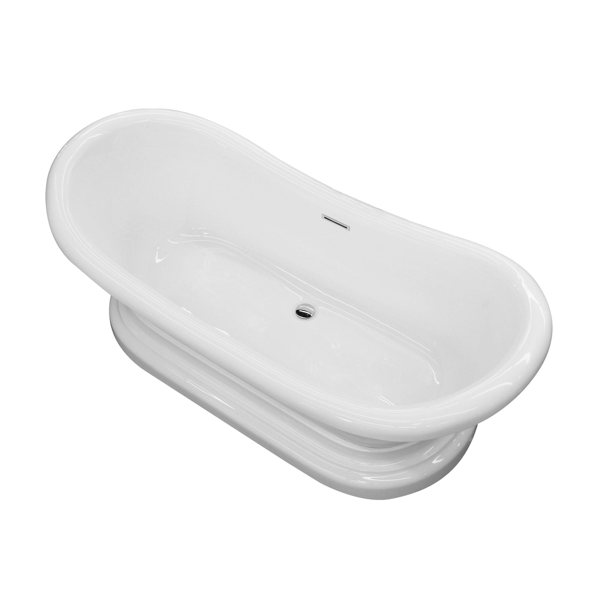 ANZZI, ANZZI Ruby Series 71" x 33" Glossy White Freestanding Bathtub With Built-In Overflow and Pop-Up Drain