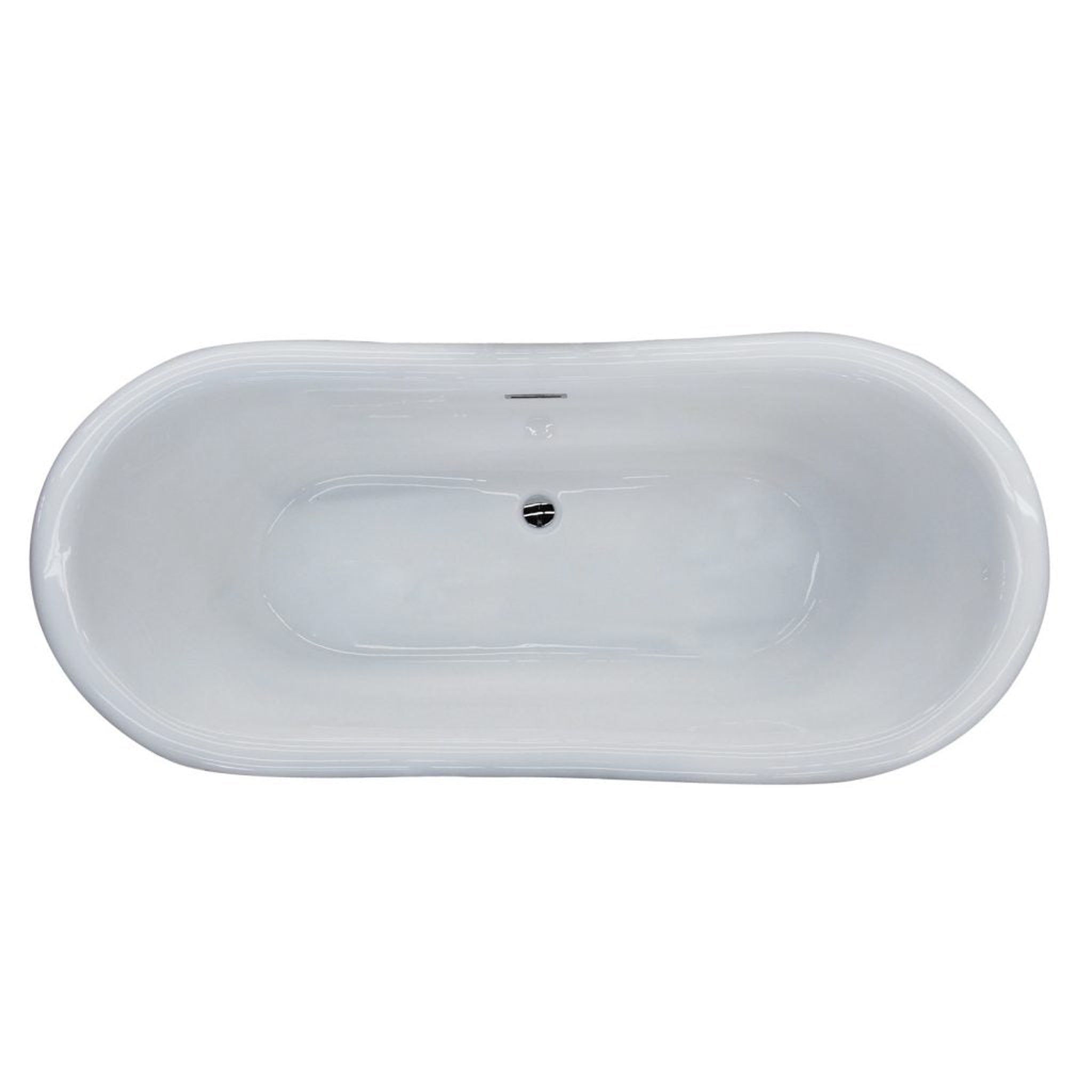 ANZZI, ANZZI Ruby Series 71" x 33" Glossy White Freestanding Bathtub With Built-In Overflow and Pop-Up Drain