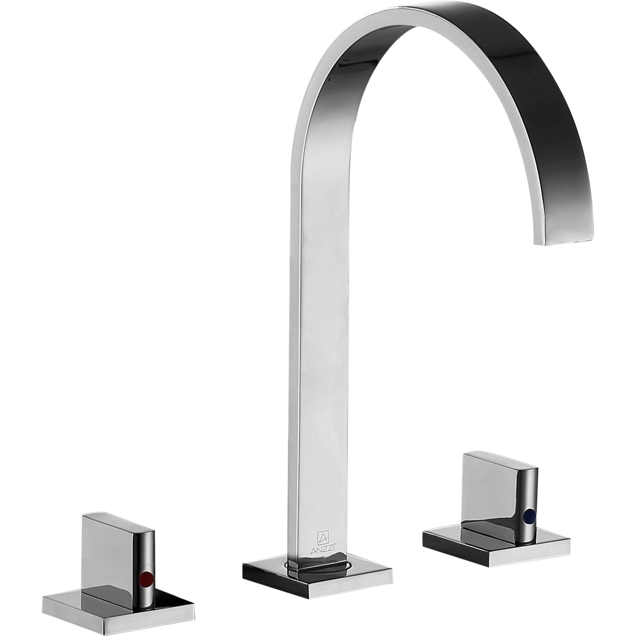 ANZZI, ANZZI Sabre Series 7" Widespread Polished Chrome High-Arc Bathroom Sink Faucet