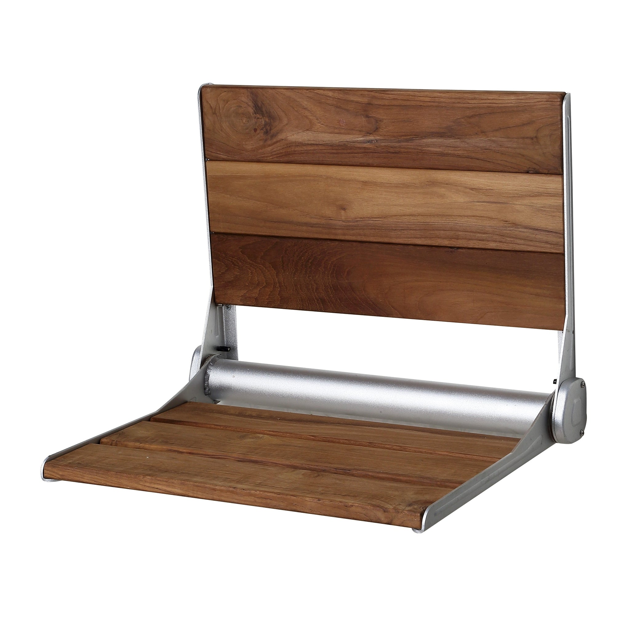 ANZZI, ANZZI Saxon Series 15" x 18" Foldable Teak Wood Wall-Mounted Shower Bench