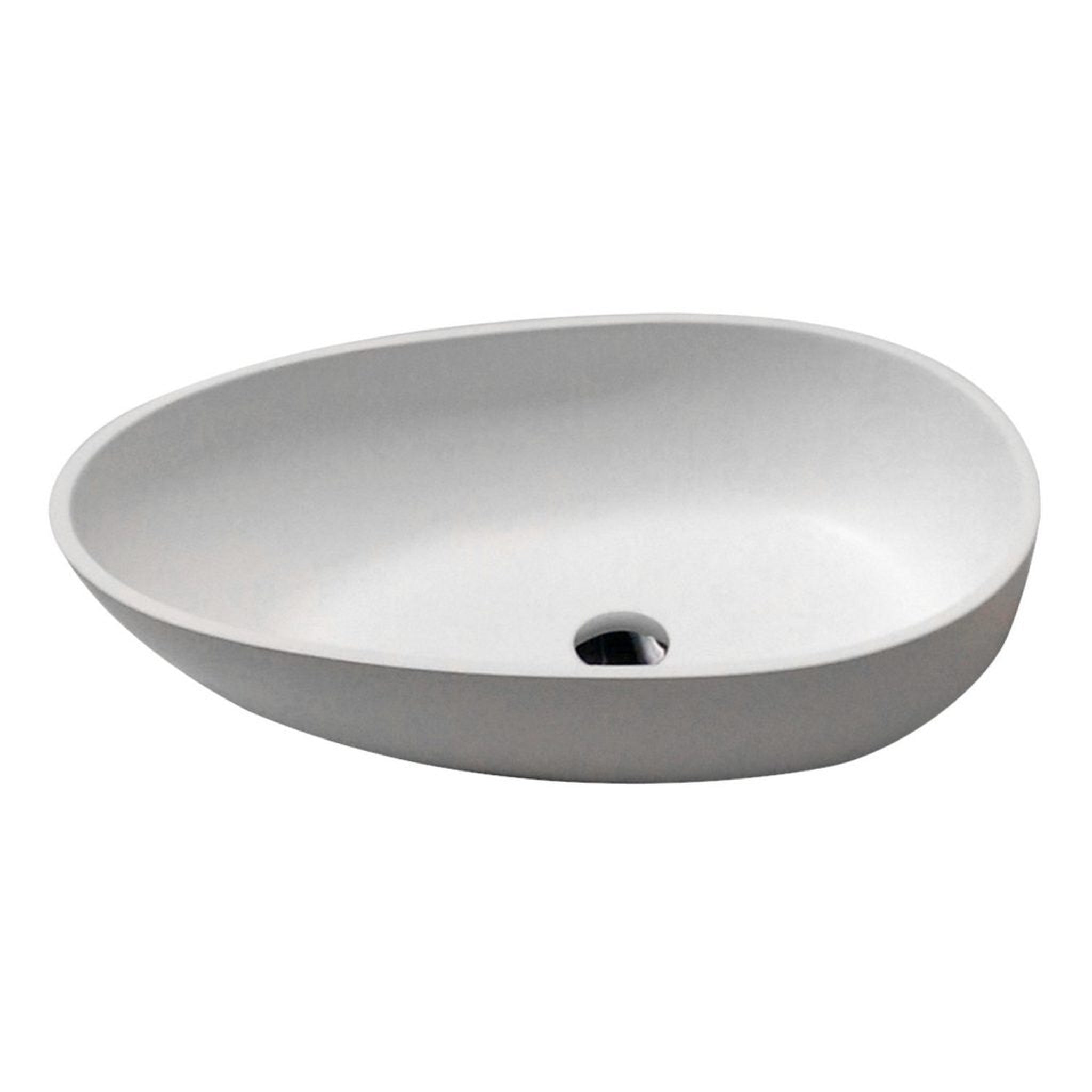 ANZZI, ANZZI Sensei Series 25" x 16" Oval Shape Matte White Vessel Sink