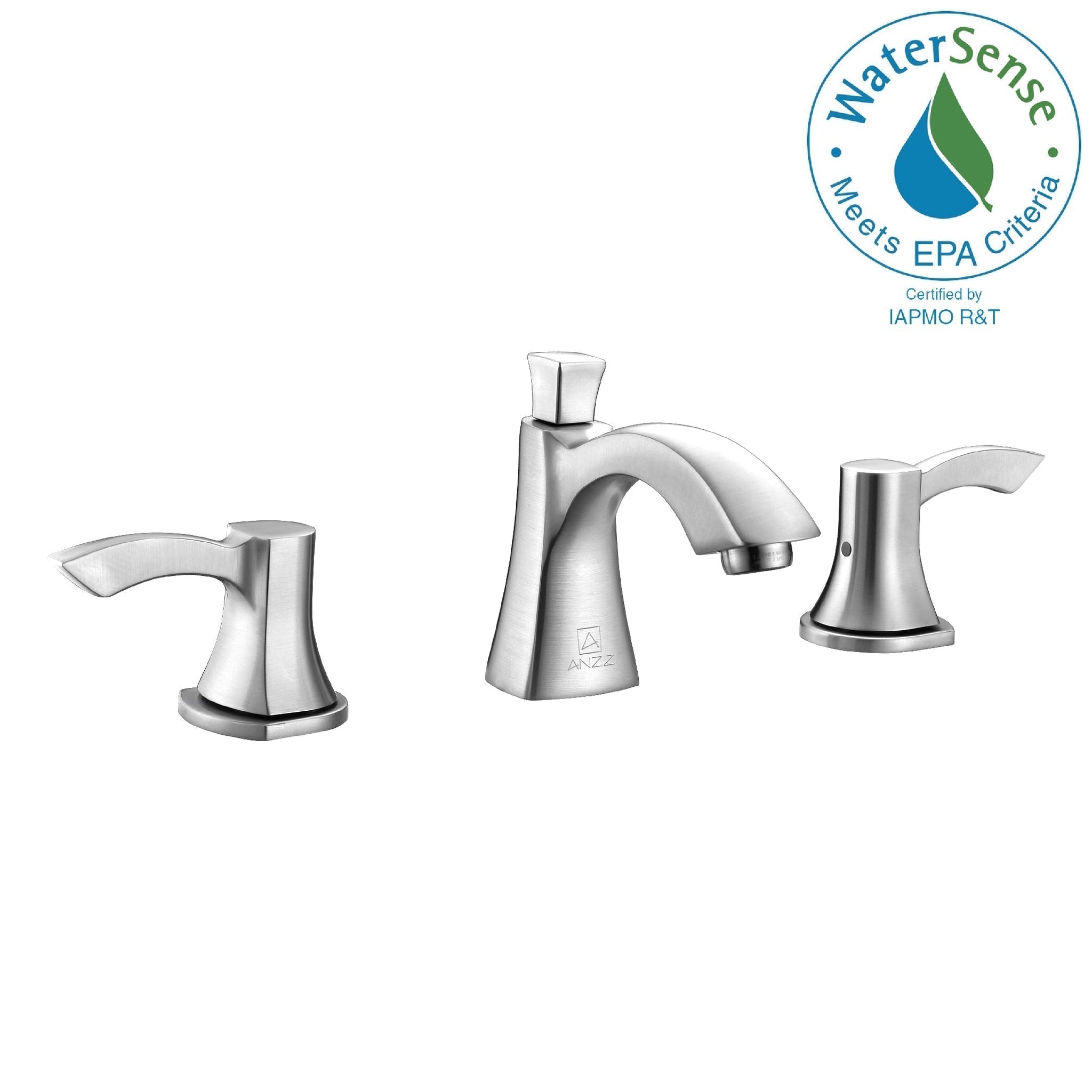 ANZZI, ANZZI Sonata Series 3" Widespread Brushed Nickel Mid-Arc Bathroom Sink Faucet