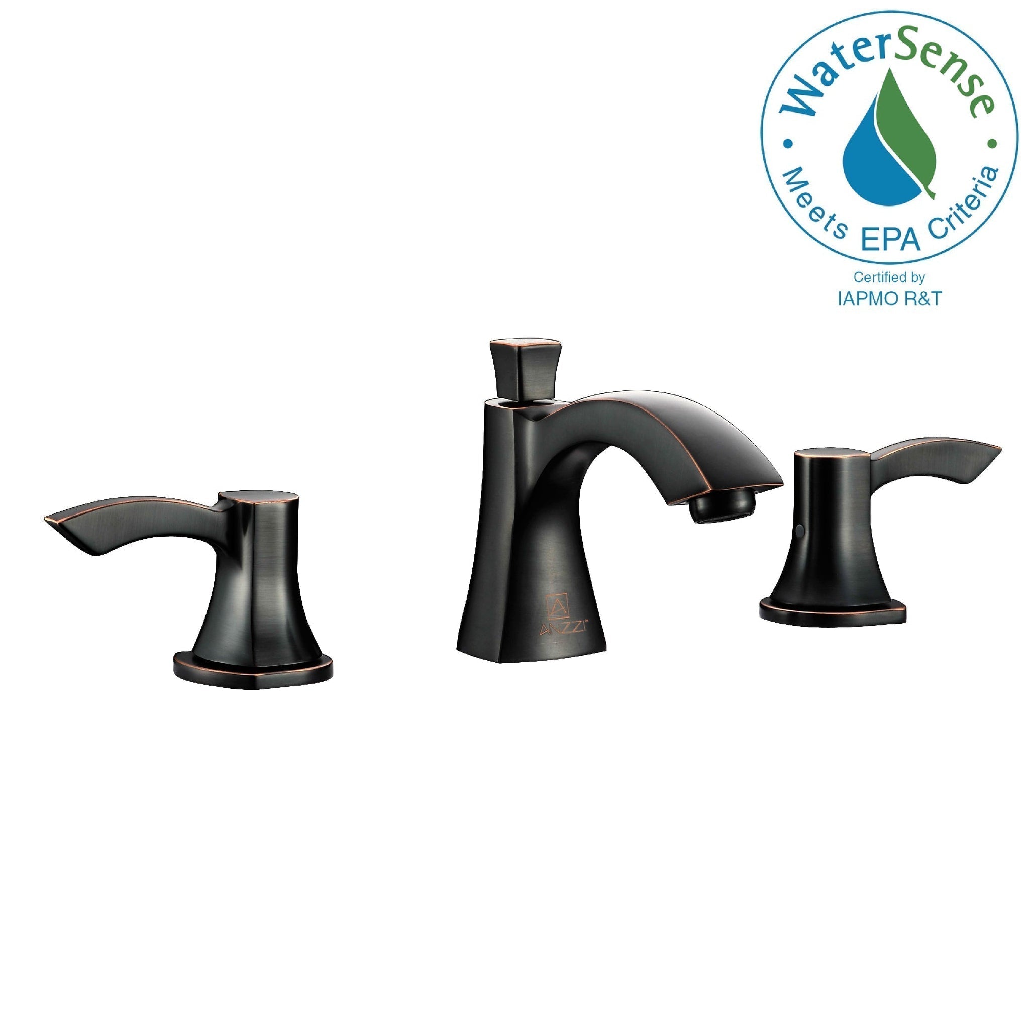 ANZZI, ANZZI Sonata Series 3" Widespread Oil Rubbed Bronze Mid-Arc Bathroom Sink Faucet