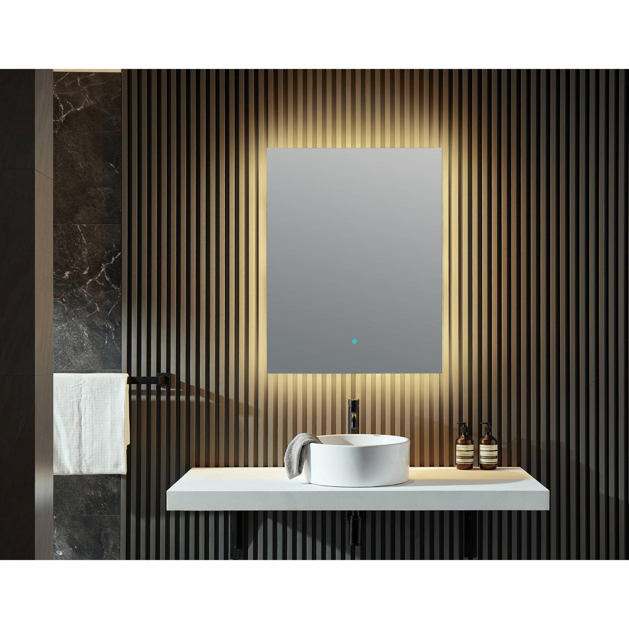 ANZZI, ANZZI Stellar Series 36" x 28" Frameless Led Bathroom Mirror With Built-In Defogger and Bluetooth Speaker