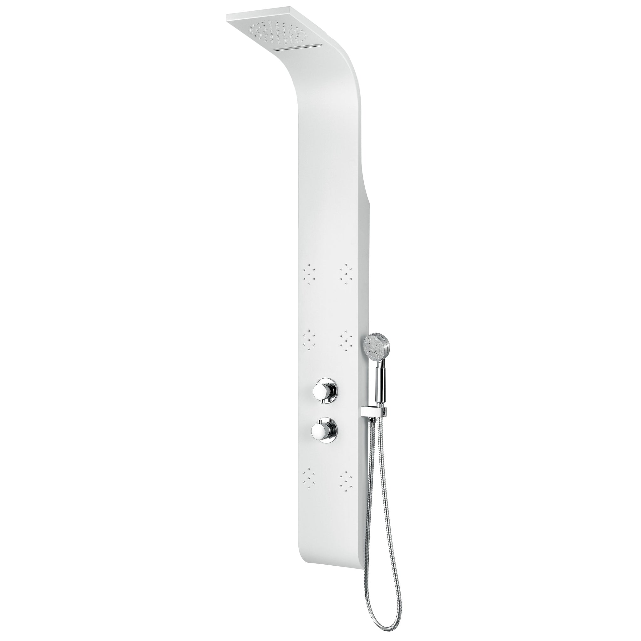 ANZZI, ANZZI Swan Series 64" White 6-Jetted Full Body Shower Panel With Heavy Rain Shower Head and Euro-Grip Hand Sprayer