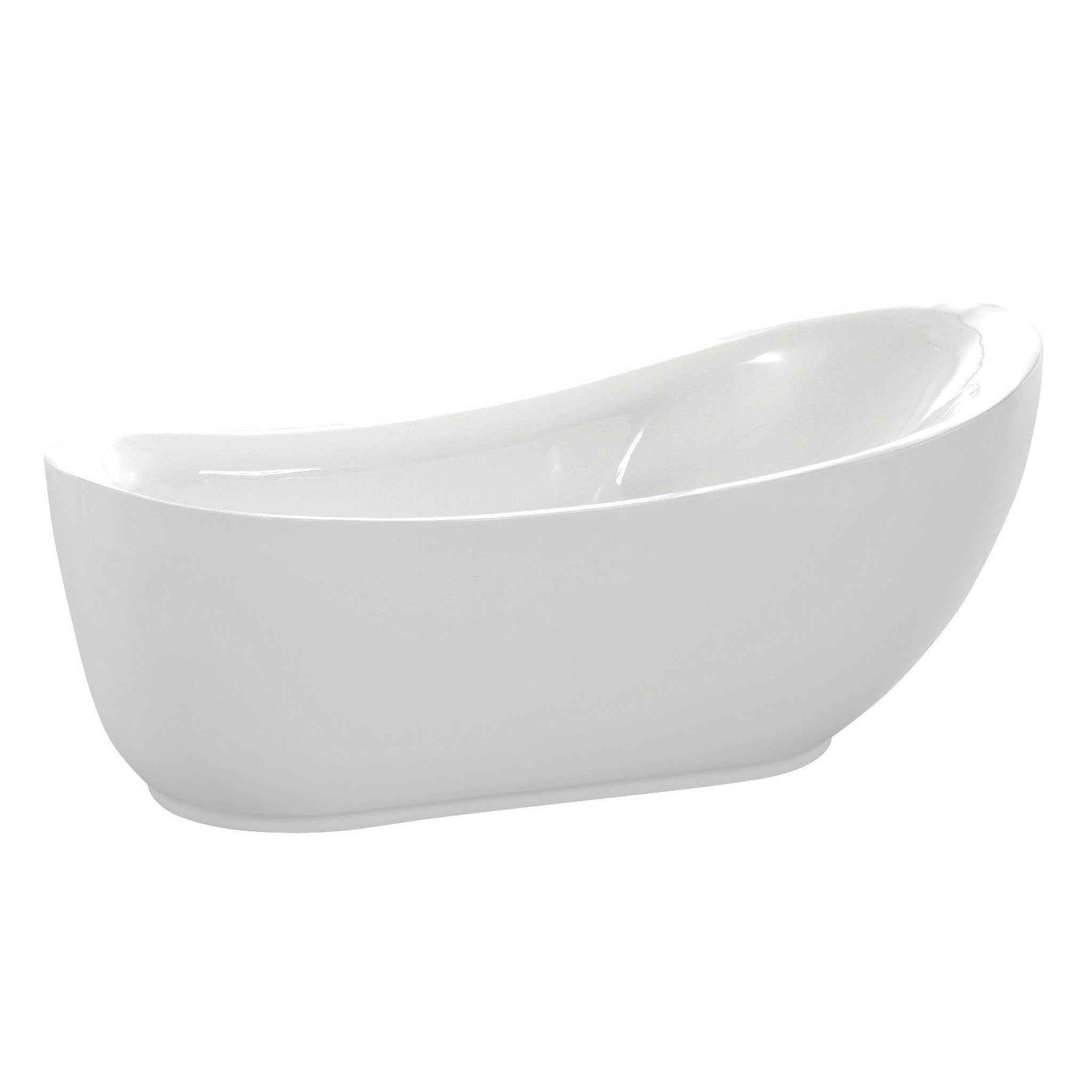 ANZZI, ANZZI Talyah Series 71" x 35" Glossy White Freestanding Bathtub With Built-In Overflow and Reversible Drain