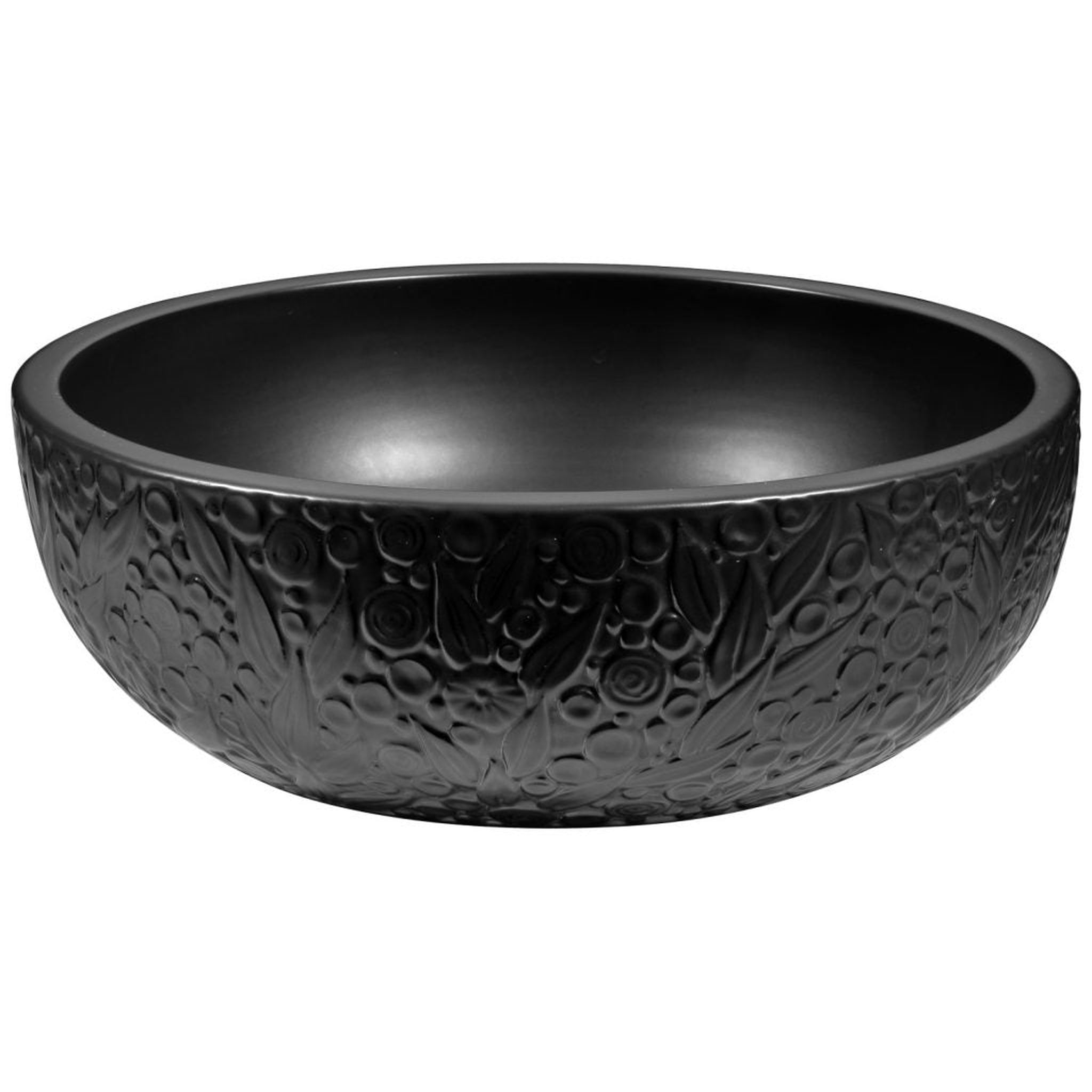 ANZZI, ANZZI Tara Series 17" x 17" Round Black Vessel Sink With Polished Chrome Pop-Up Drain