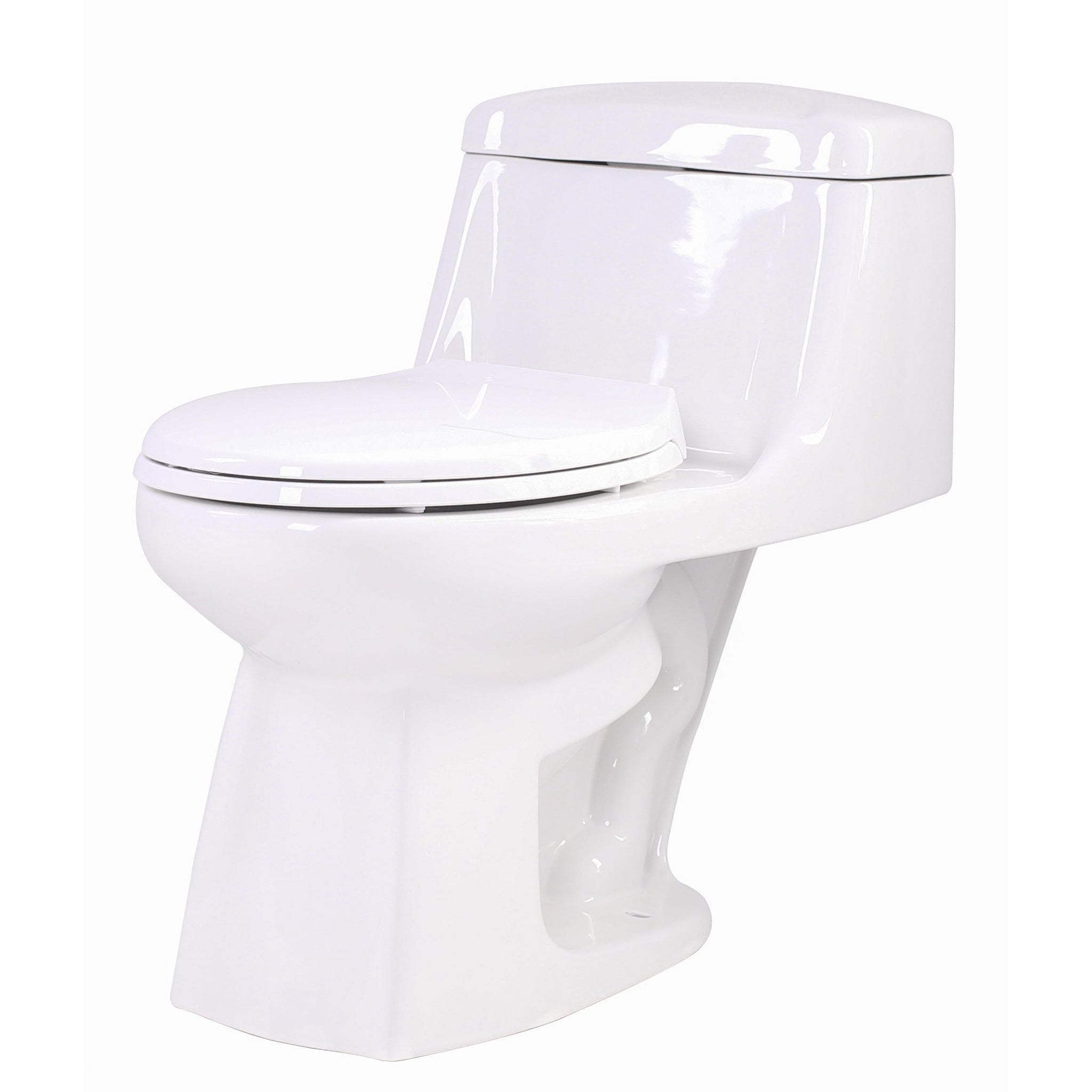 ANZZI, ANZZI Templar Series White Elongated Bathroom Toilet With Single Flush System