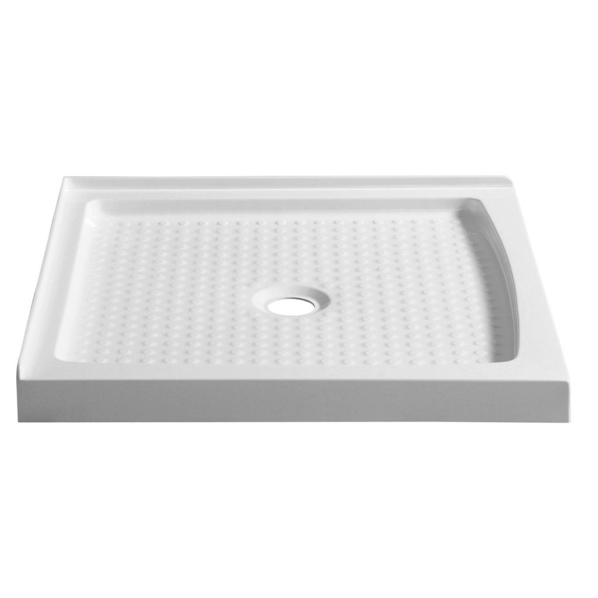 ANZZI, ANZZI Titan Series 36" x 36" Center Drain Without Cover Double Threshold White Shower Base With Built-in Tile Flange