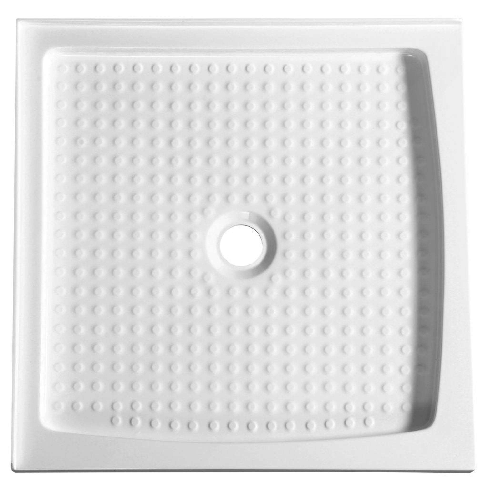 ANZZI, ANZZI Titan Series 36" x 36" Center Drain Without Cover Double Threshold White Shower Base With Built-in Tile Flange