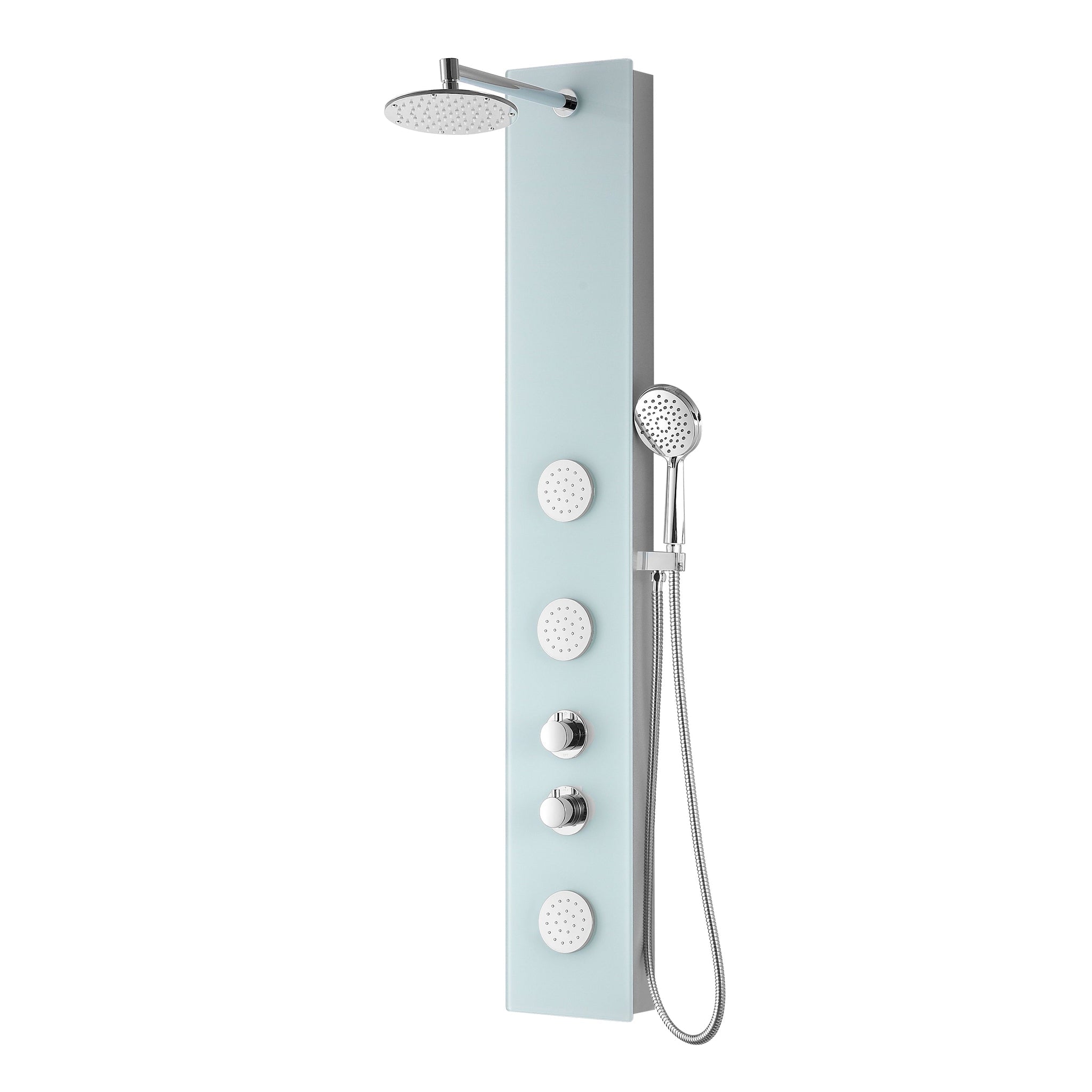 ANZZI, ANZZI Titan Series 60" White 3-Jetted Full Body Shower Panel With Heavy Rain Shower Head and Euro-Grip Hand Sprayer