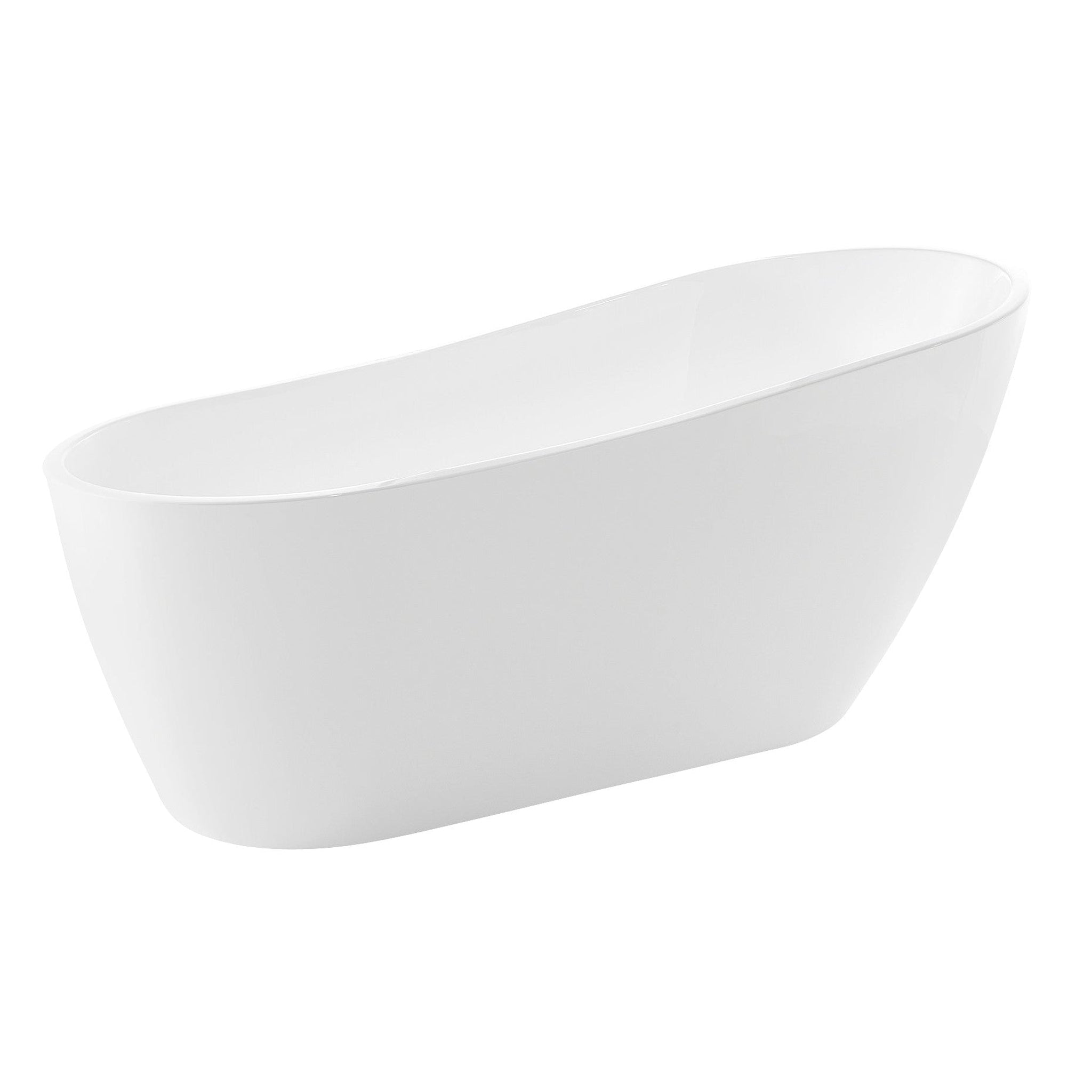 ANZZI, ANZZI Trend Series 67" x 32" Glossy White Freestanding Bathtub With Built-In Overflow and Pop-Up Drain