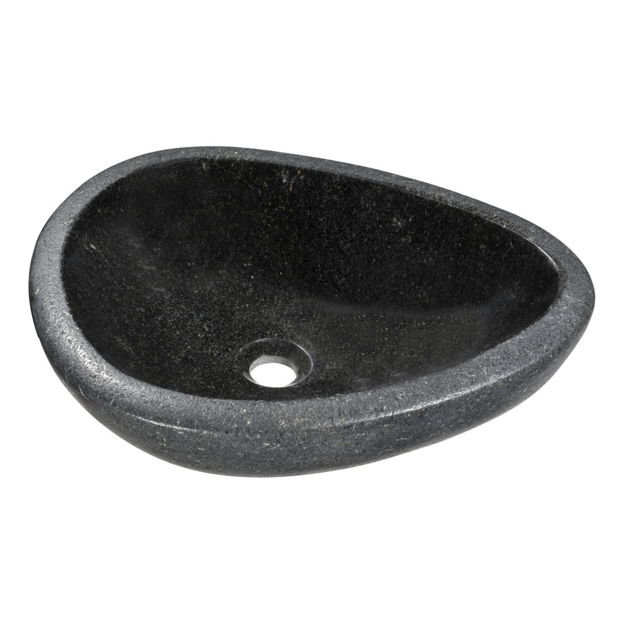 ANZZI, ANZZI Twin Series 19" x 15" Oval Shape Black  Vessel Sink