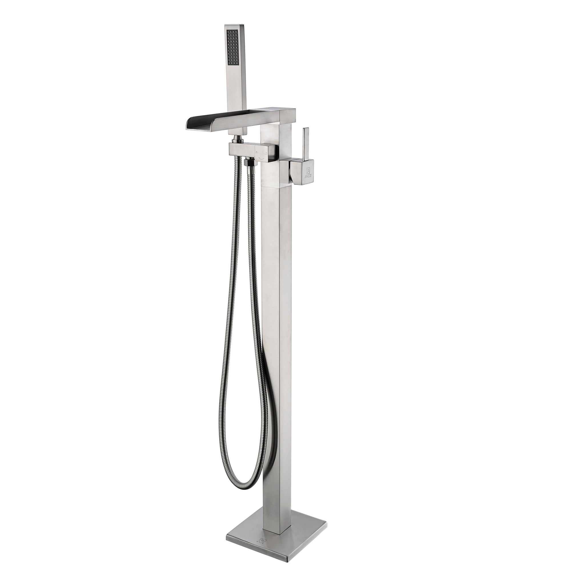 ANZZI, ANZZI Union Series 2-Handle Brushed Nickel Clawfoot Tub Faucet With Euro-Grip Handheld Sprayer