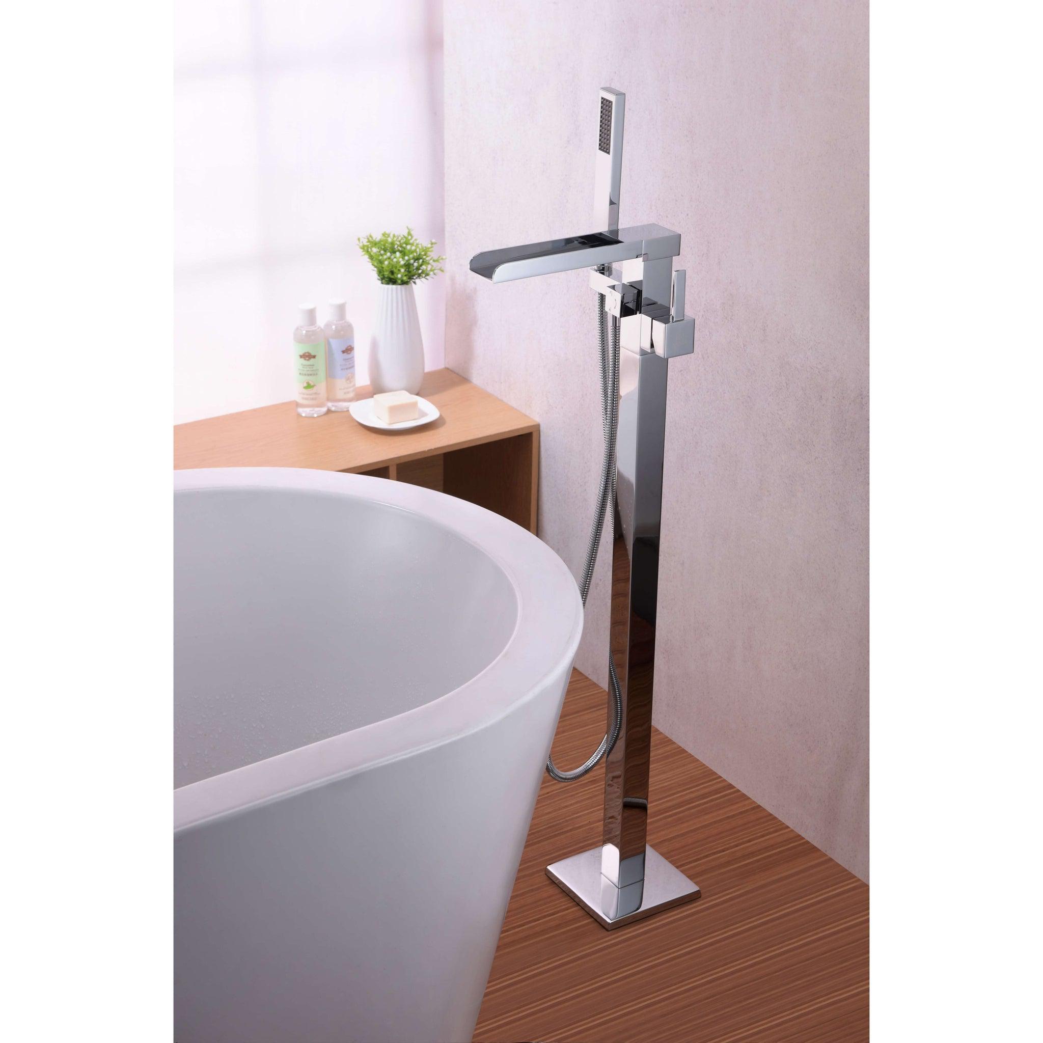 ANZZI, ANZZI Union Series 2-Handle Polished Chrome Clawfoot Tub Faucet With Euro-Grip Handheld Sprayer