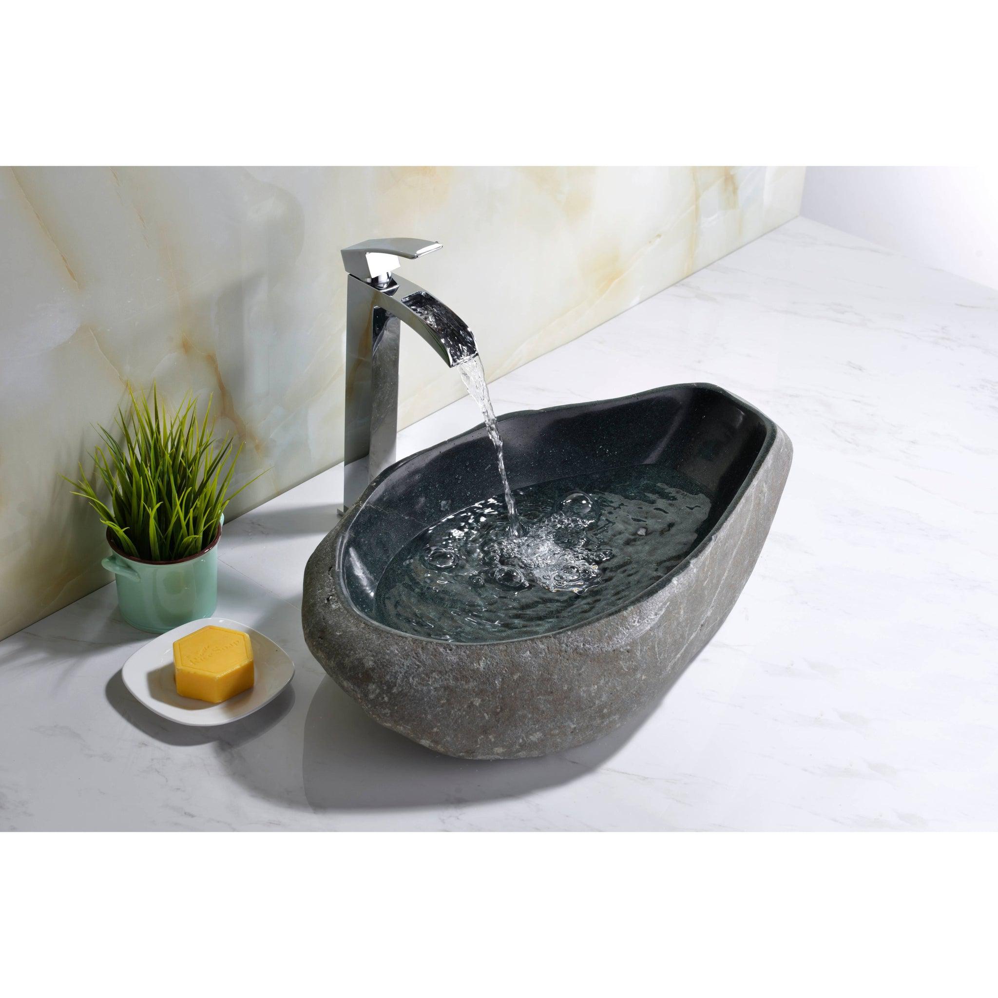 ANZZI, ANZZI Unkindled Basin Series 20" x 14" Irregular Shape Dark River Vessel Sink