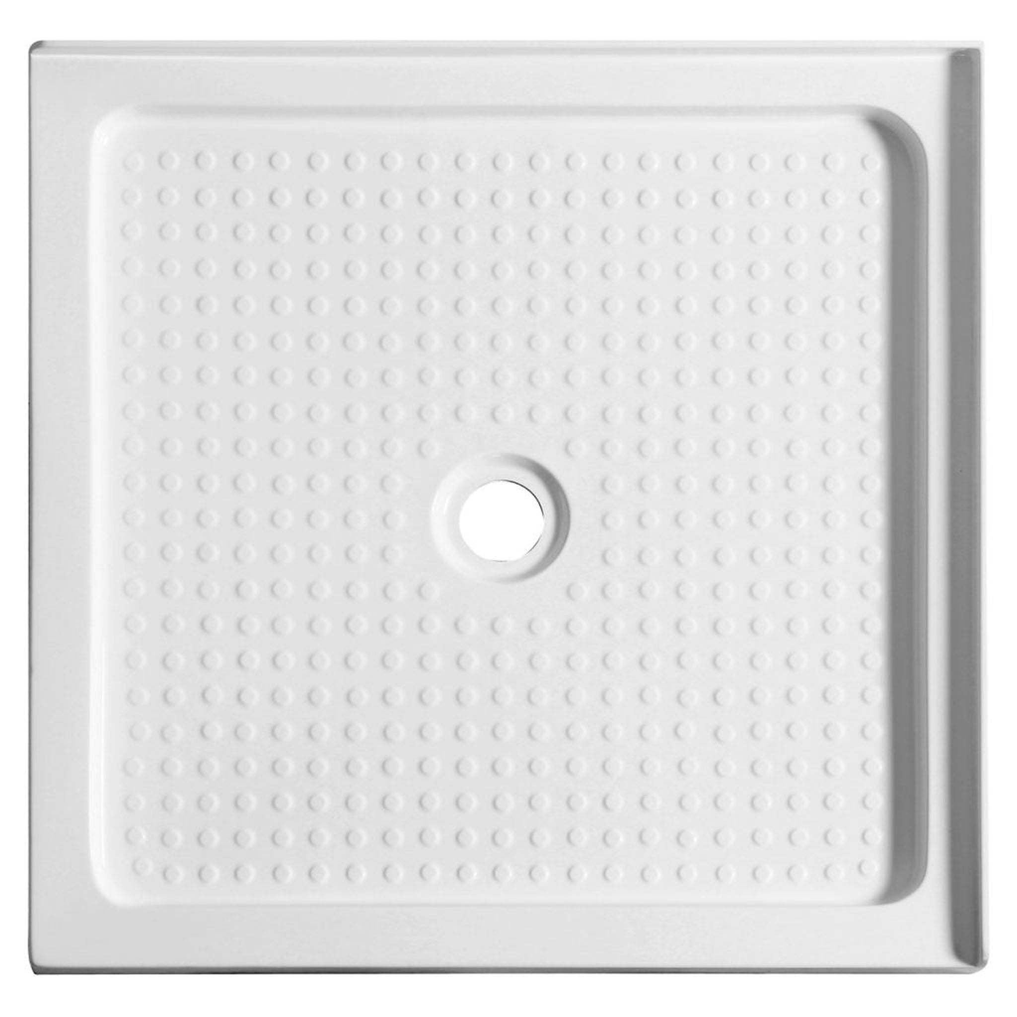 ANZZI, ANZZI Valley Series 38" x 38" Center Drain Double Threshold White Shower Base With Built-in Tile Flange