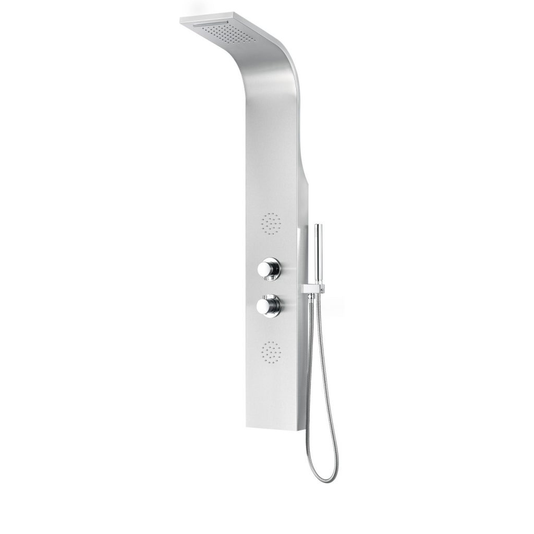 ANZZI, ANZZI Vanzer Series 52" Brushed Stainless Steel 2-Jetted Full Body Shower Panel With Heavy Rain Shower Head and Euro-Grip Hand Sprayer