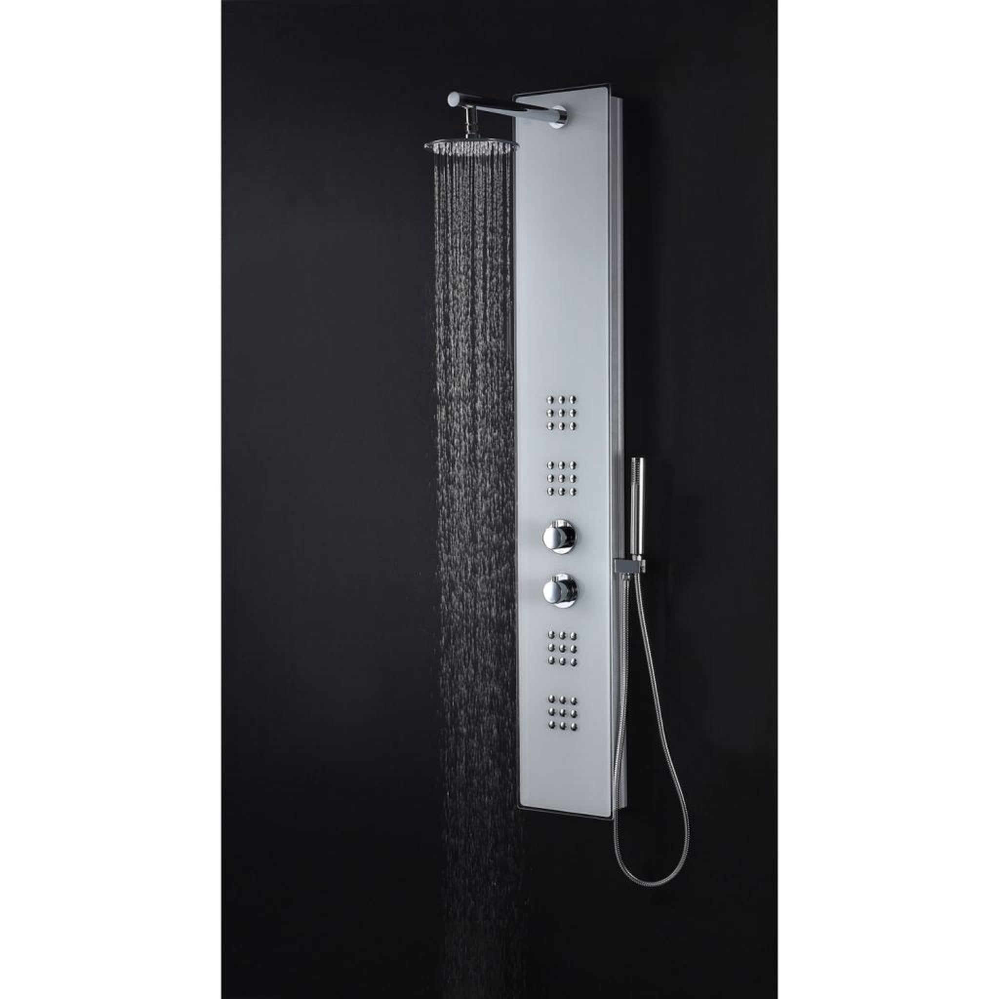 ANZZI, ANZZI Veld Series 64" White 4-Jetted Full Body Shower Panel With Heavy Rain Shower Head and Euro-Grip Hand Sprayer