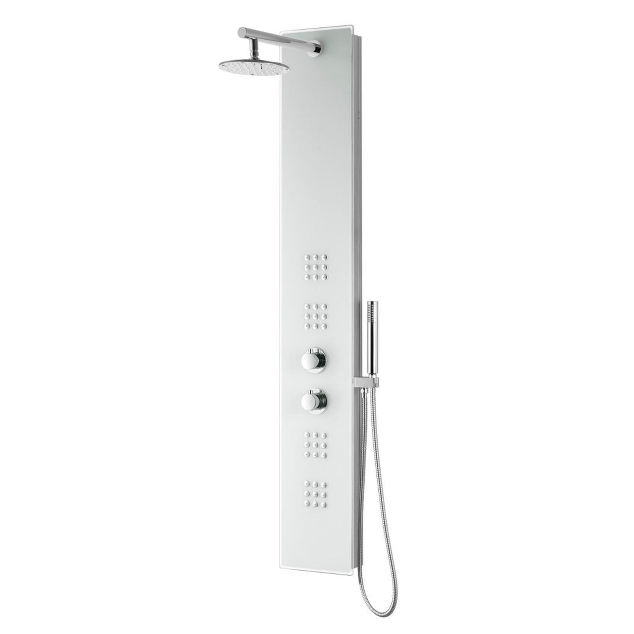 ANZZI, ANZZI Veld Series 64" White 4-Jetted Full Body Shower Panel With Heavy Rain Shower Head and Euro-Grip Hand Sprayer