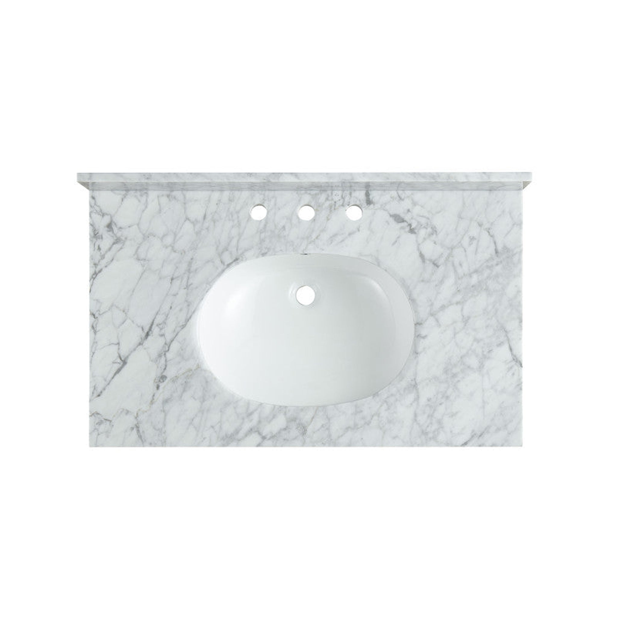 ANZZI, ANZZI Verona Series 34.5" x 34" Console Sink in White Carrara Countertop With Brushed Gold Stainless Steel Stand Legs