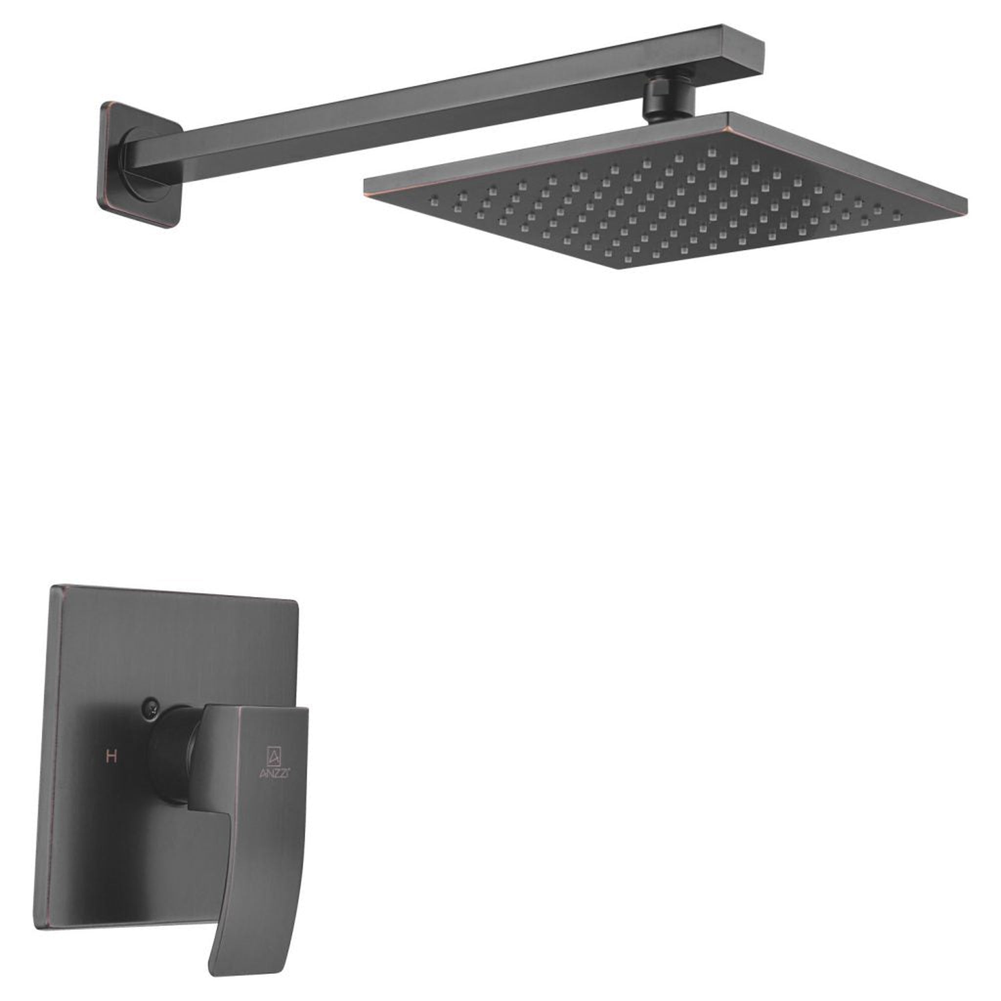 ANZZI, ANZZI Viace Series Wall-Mounted Oil Rubbed Bronze Single Handle Fixed Heavy Rain Shower Head