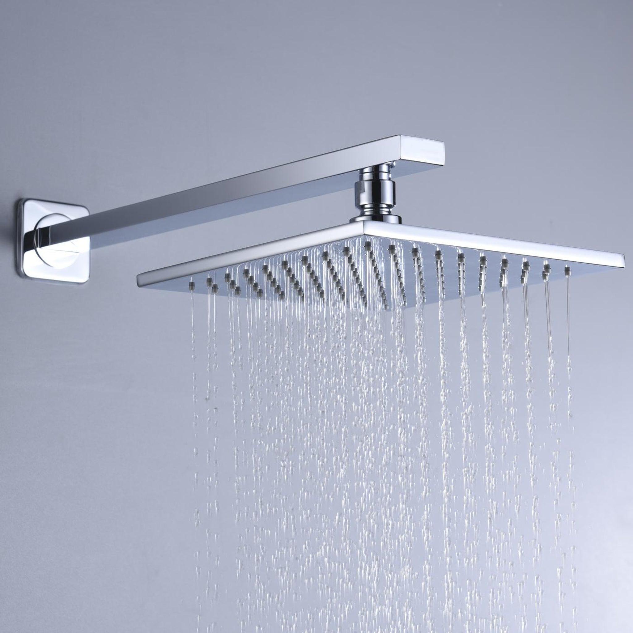 ANZZI, ANZZI Viace Series Wall-Mounted Polished Chrome Single Handle Fixed Heavy Rain Shower Head