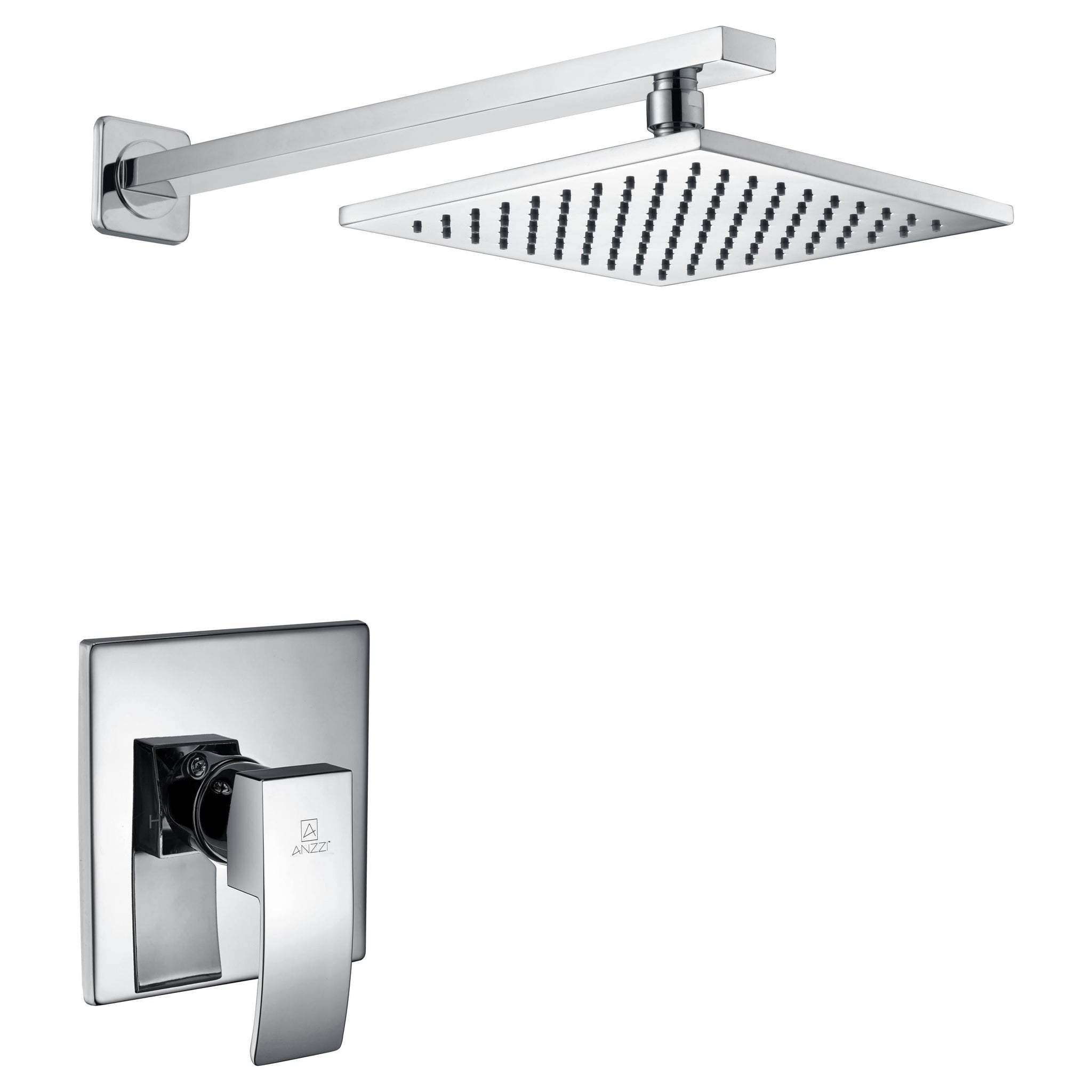 ANZZI, ANZZI Viace Series Wall-Mounted Polished Chrome Single Handle Fixed Heavy Rain Shower Head