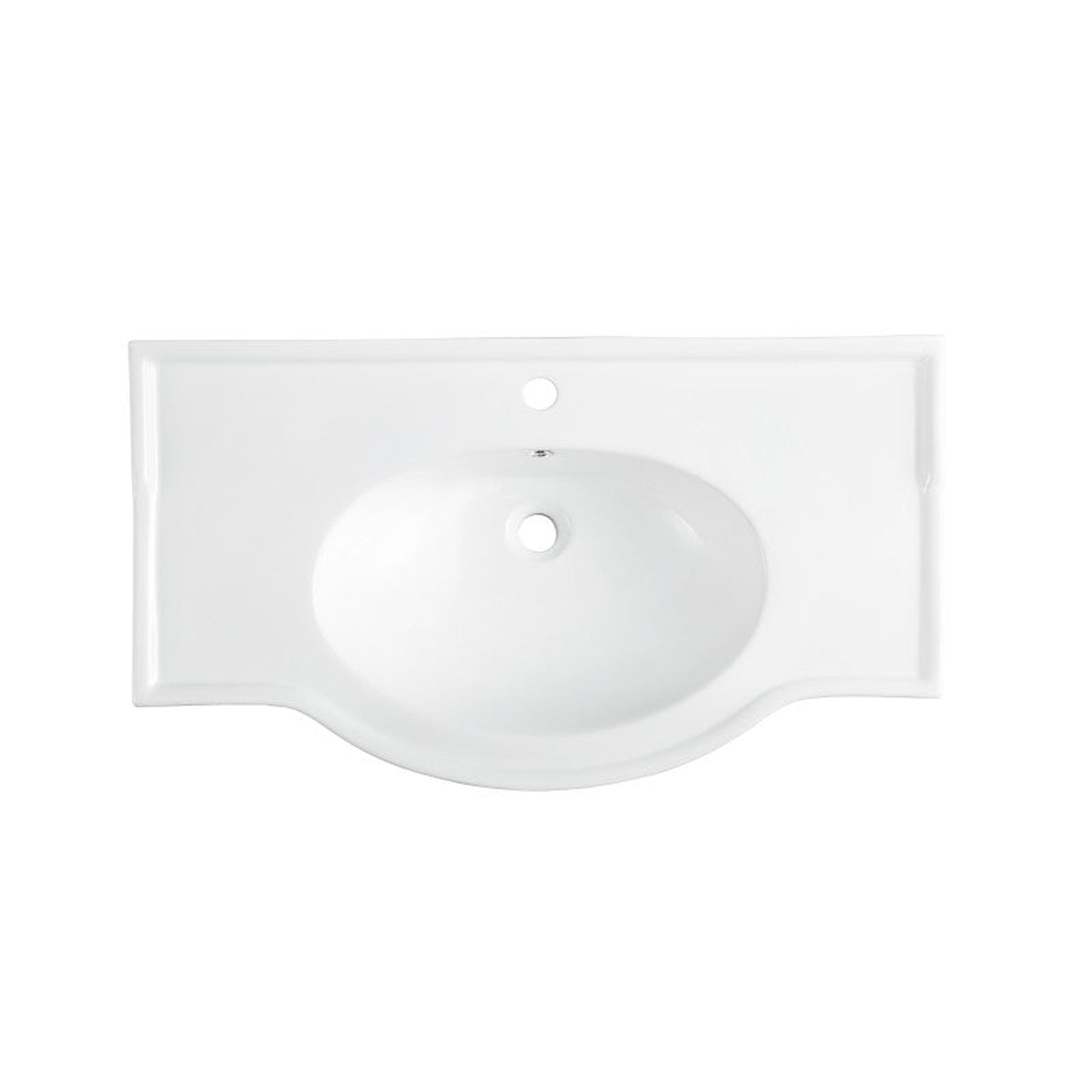 ANZZI, ANZZI Viola Series 35" x 34" White Ceramic Console Sink With Brushed Gold Stainless Steel Stand Legs