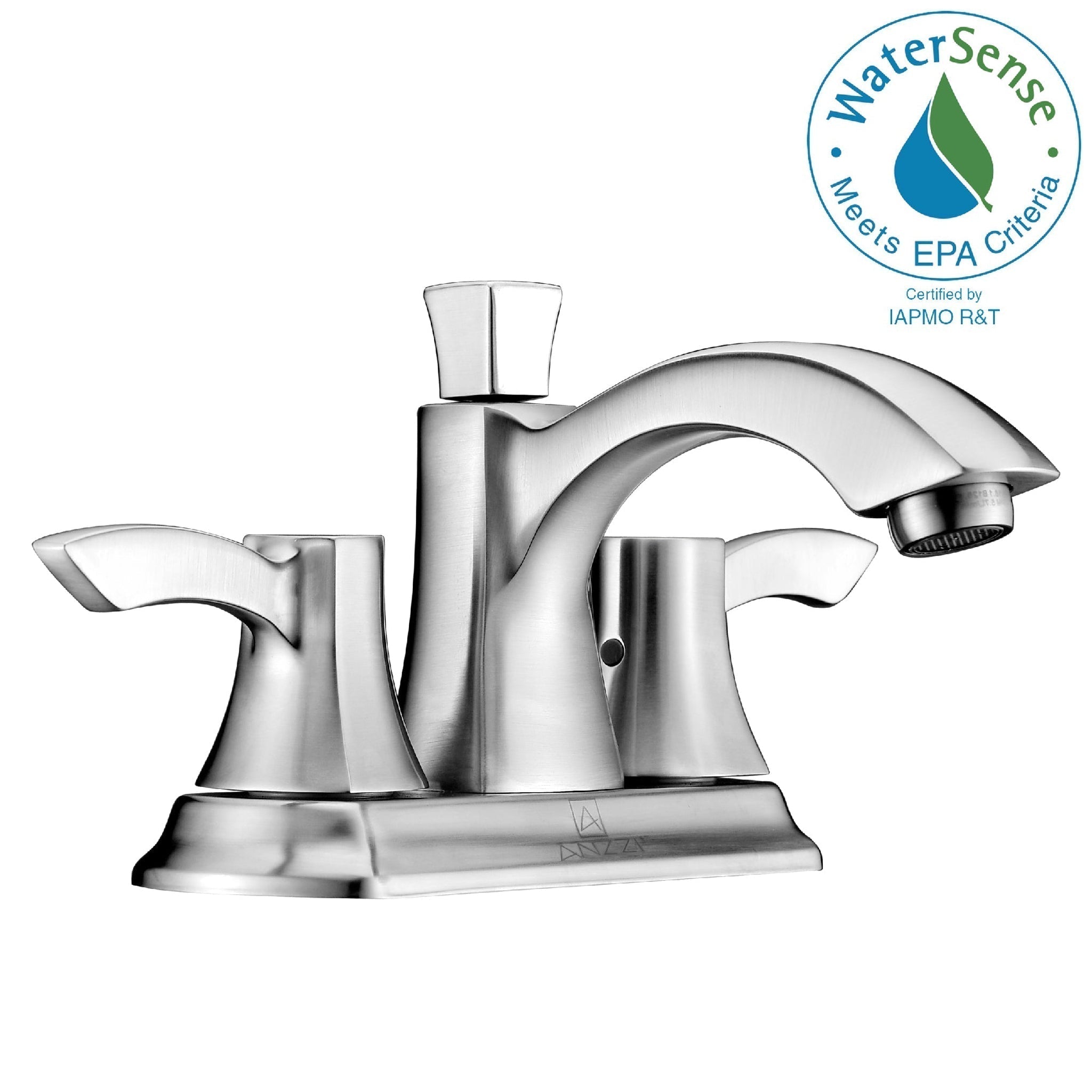 ANZZI, ANZZI Vista Series 3" Centerset Brushed Nickel Mid-Arc Bathroom Sink Faucet