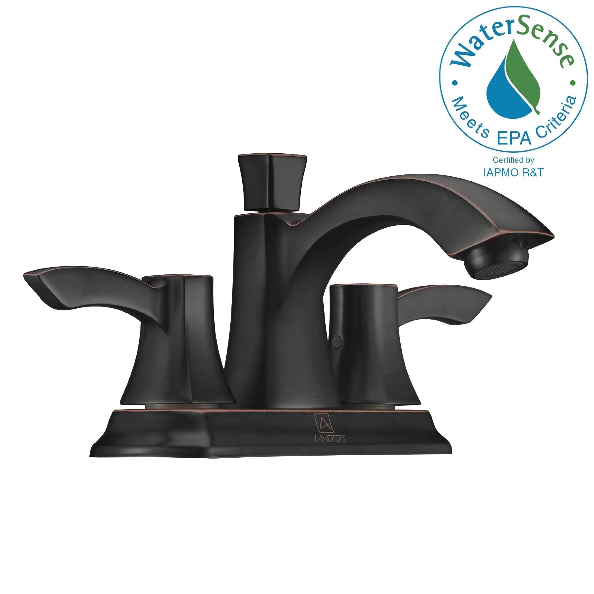 ANZZI, ANZZI Vista Series 3" Centerset Oil Rubbed Bronze Mid-Arc Bathroom Sink Faucet