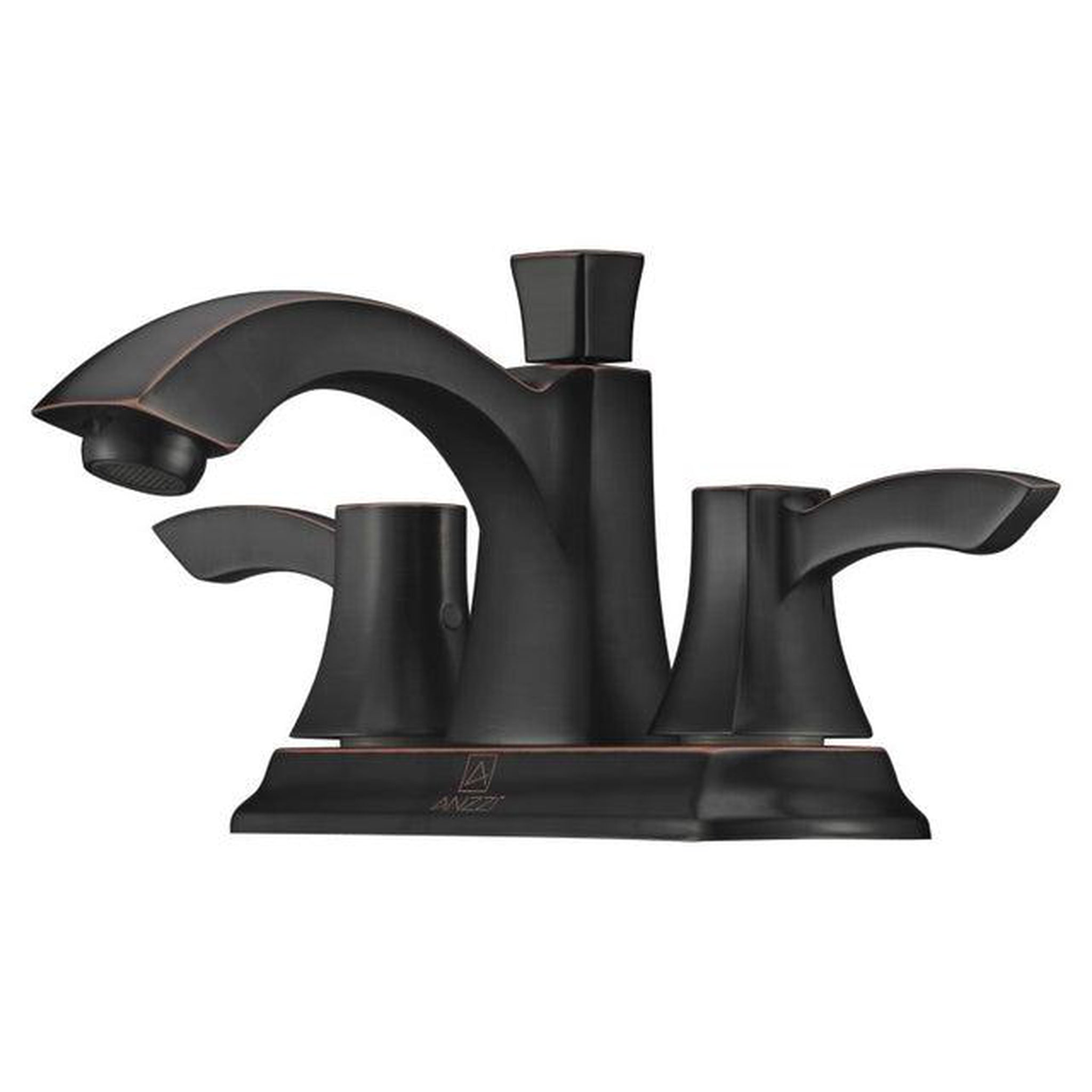 ANZZI, ANZZI Vista Series 3" Centerset Oil Rubbed Bronze Mid-Arc Bathroom Sink Faucet