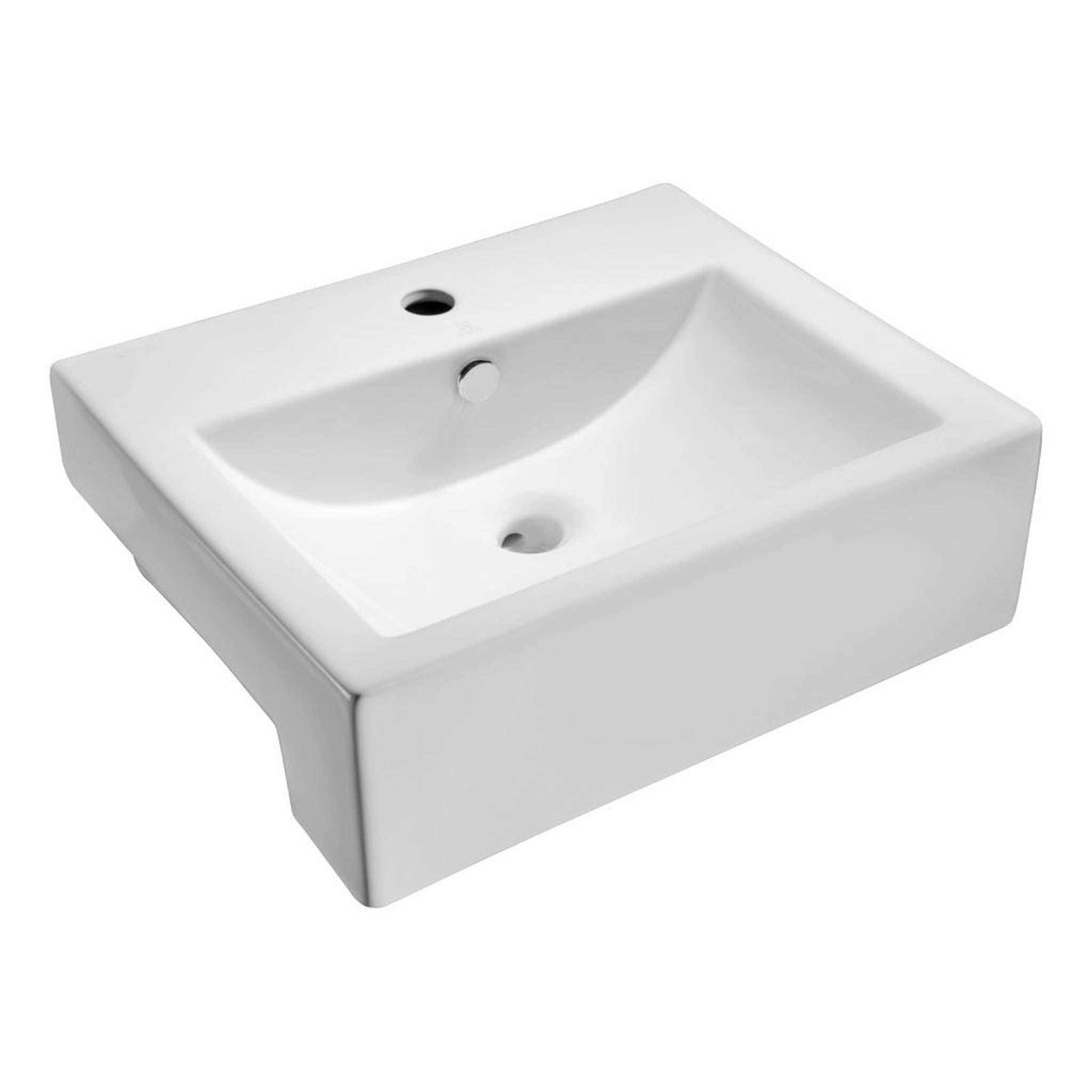 ANZZI, ANZZI Vitruvius Series 21" x 17" Single Hole Rectangular Glossy White Vessel Sink With Built-In Overflow